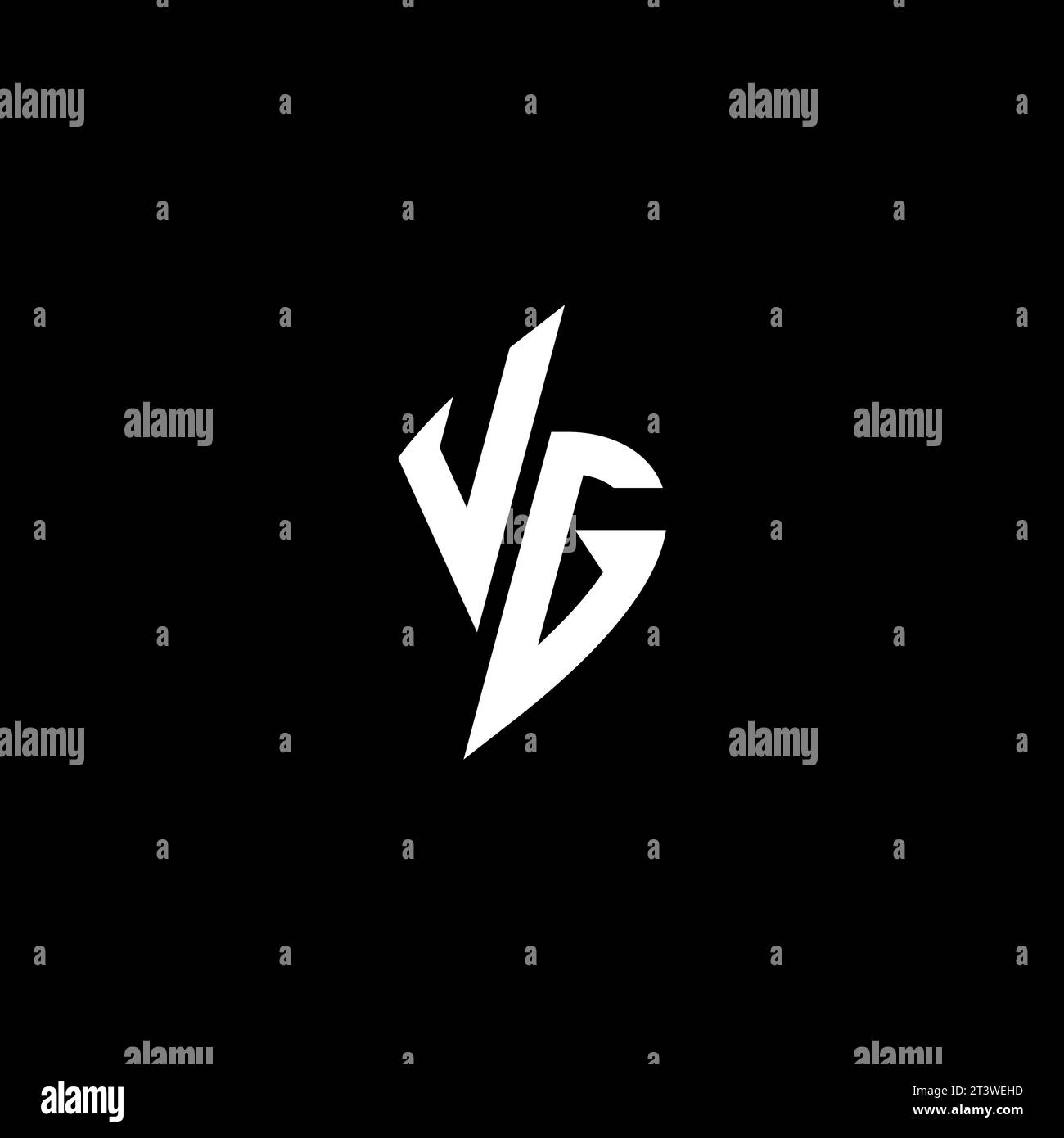 VG monogram esport logo design with cool shape concept in vector Stock Vector