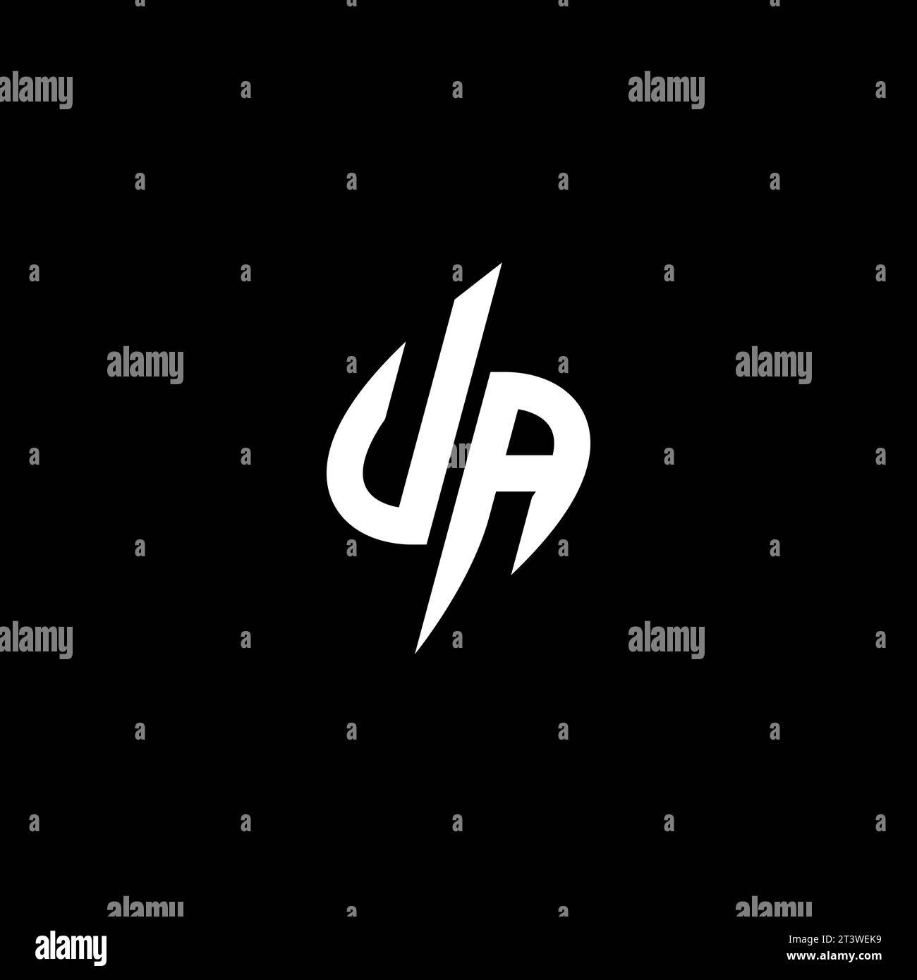 UA monogram esport logo design with cool shape concept in vector Stock Vector