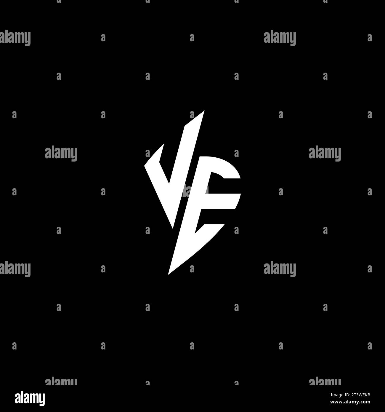 VE monogram esport logo design with cool shape concept in vector Stock Vector