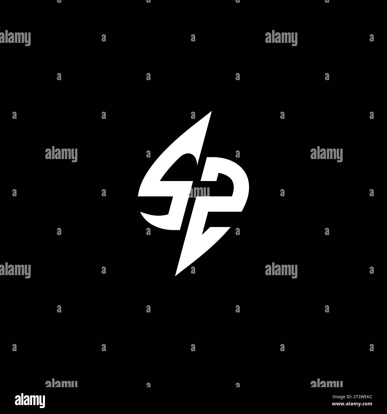 SZ monogram esport logo design with cool shape concept in vector Stock Vector