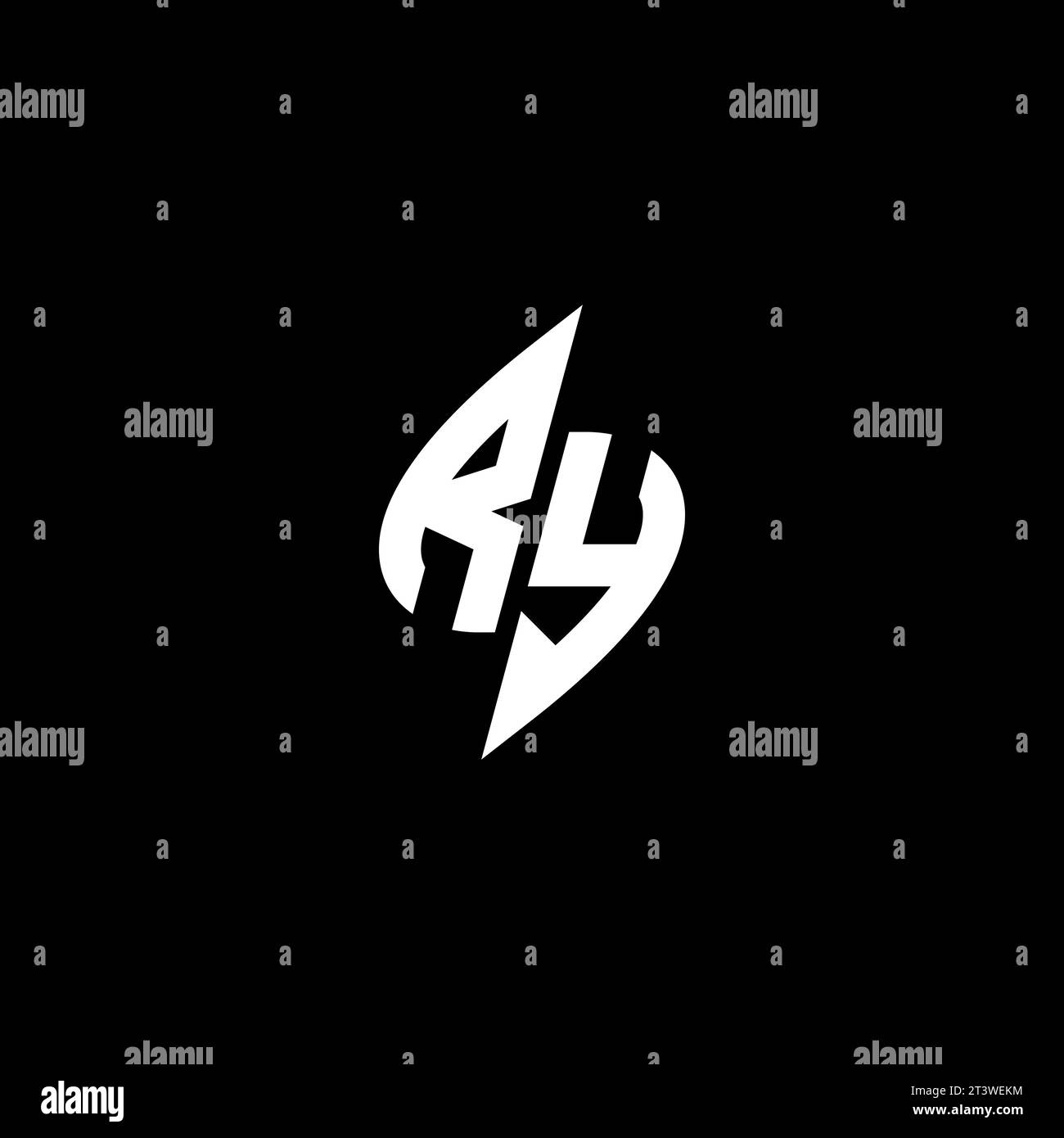 RY monogram esport logo design with cool shape concept in vector Stock Vector
