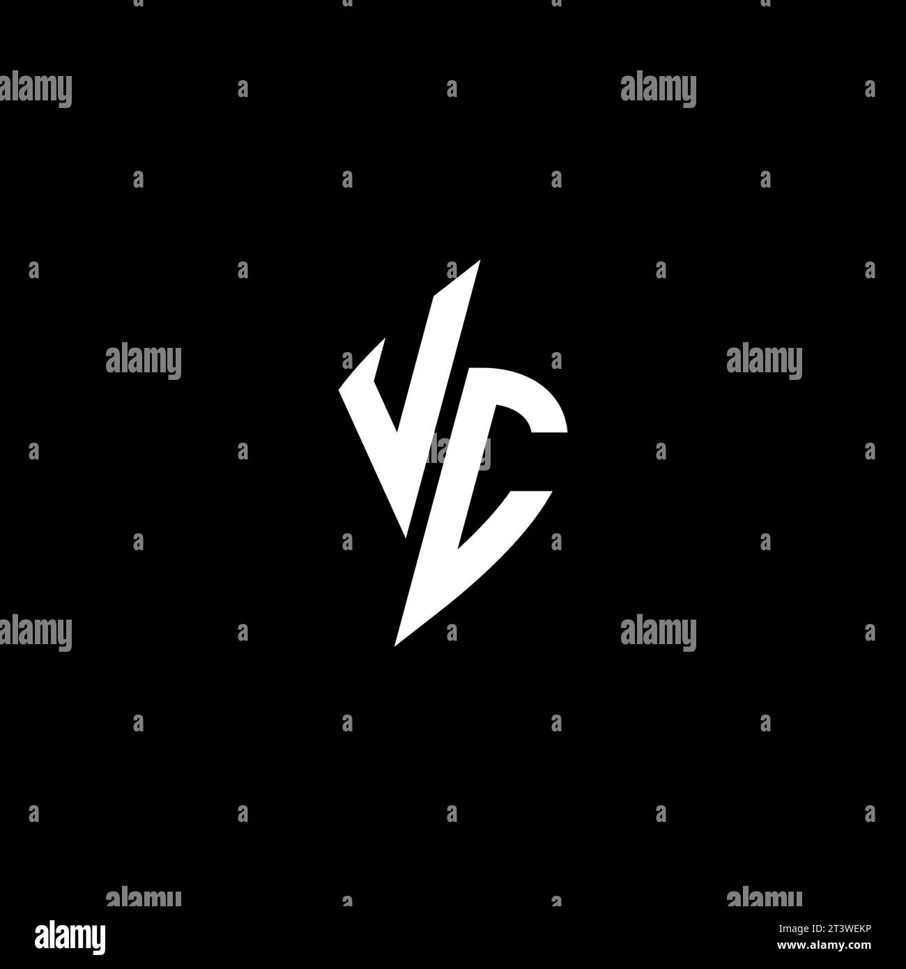 VC monogram esport logo design with cool shape concept in vector Stock ...