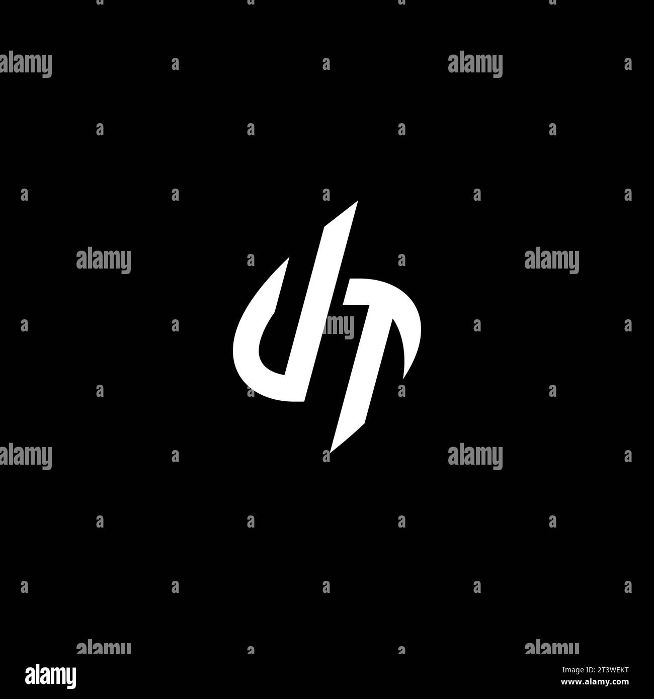 UT monogram esport logo design with cool shape concept in vector Stock Vector