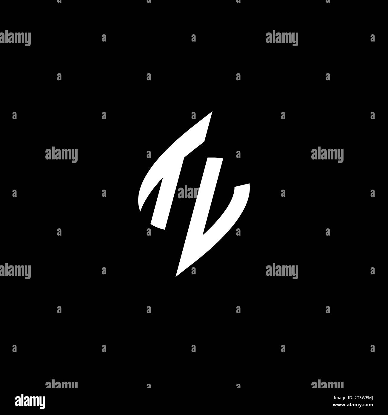 TV monogram esport logo design with cool shape concept in vector Stock Vector