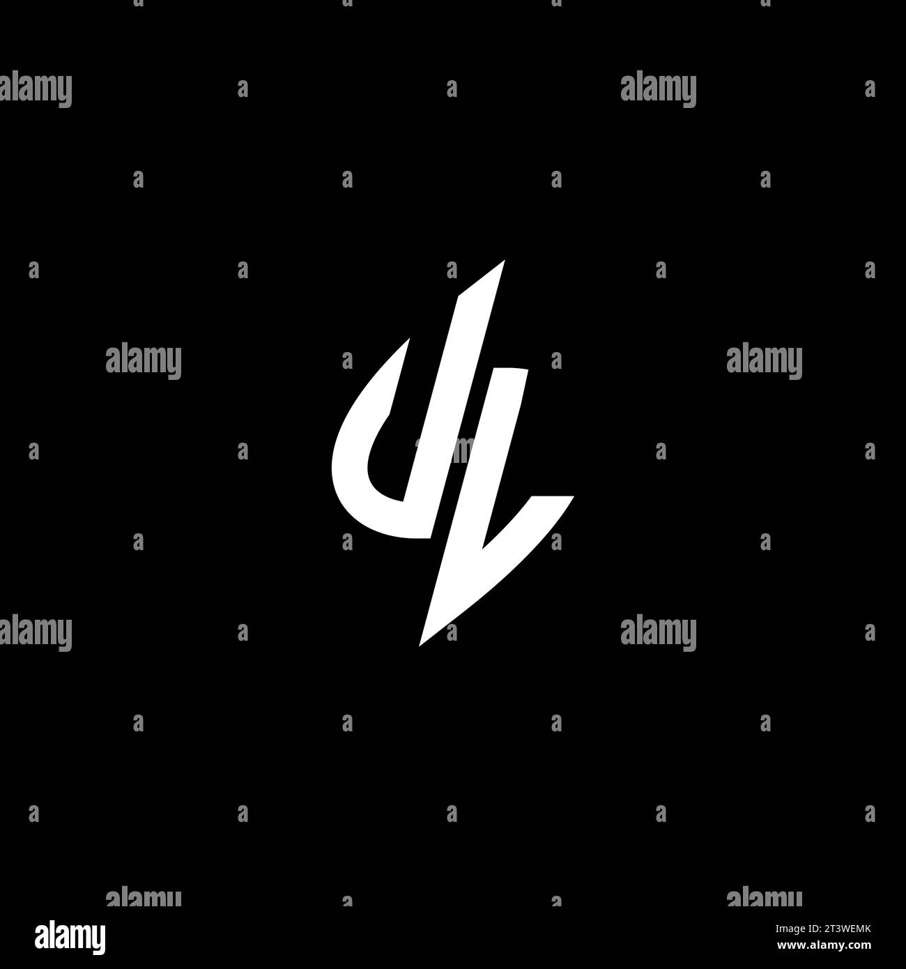 UL monogram esport logo design with cool shape concept in vector Stock Vector