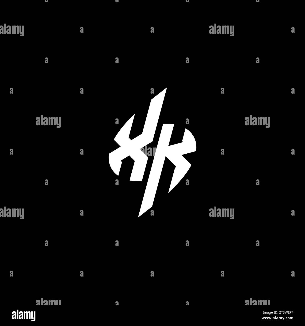 XK monogram esport logo design with cool shape concept in vector Stock Vector