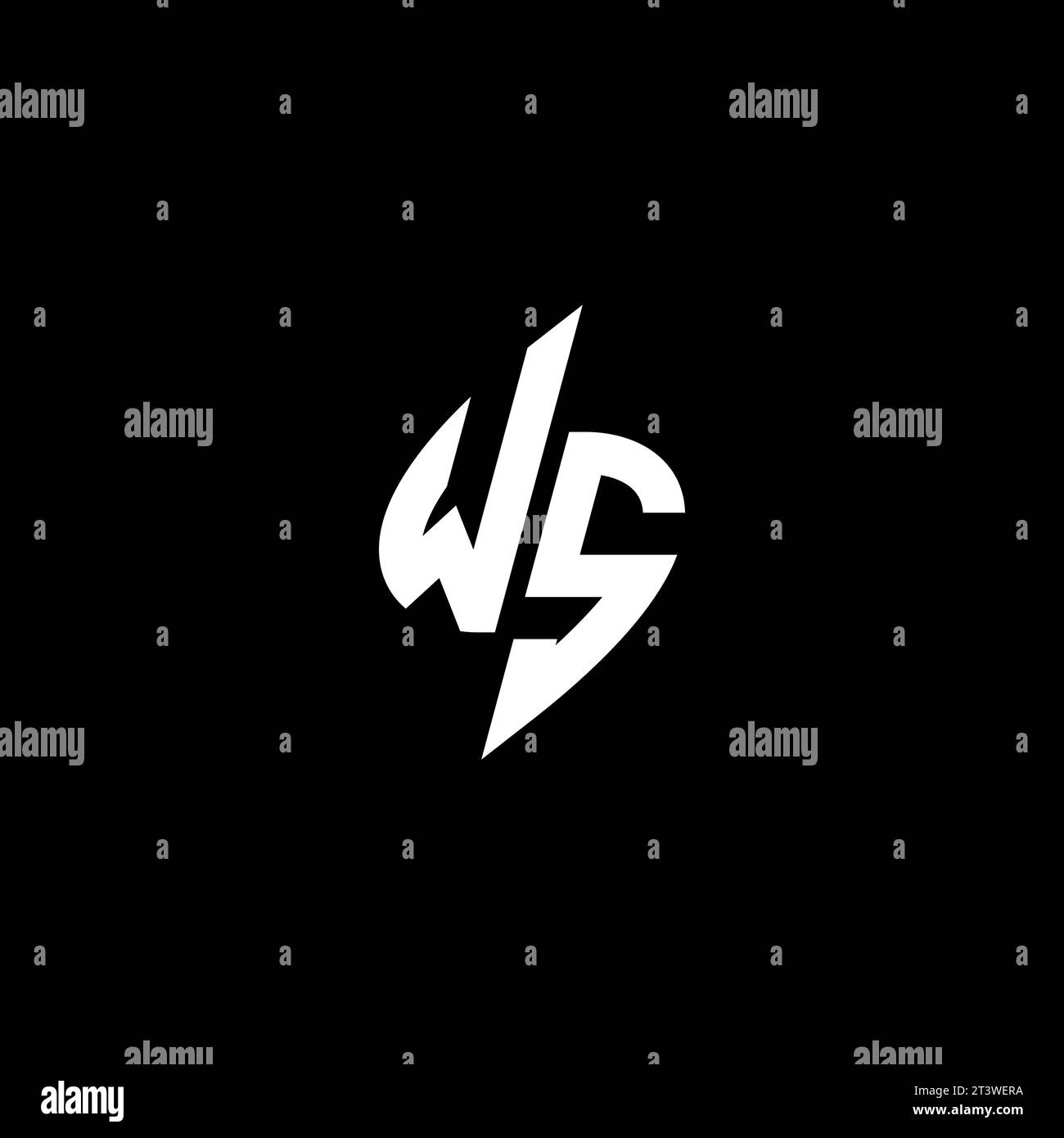 WS monogram esport logo design with cool shape concept in vector Stock Vector