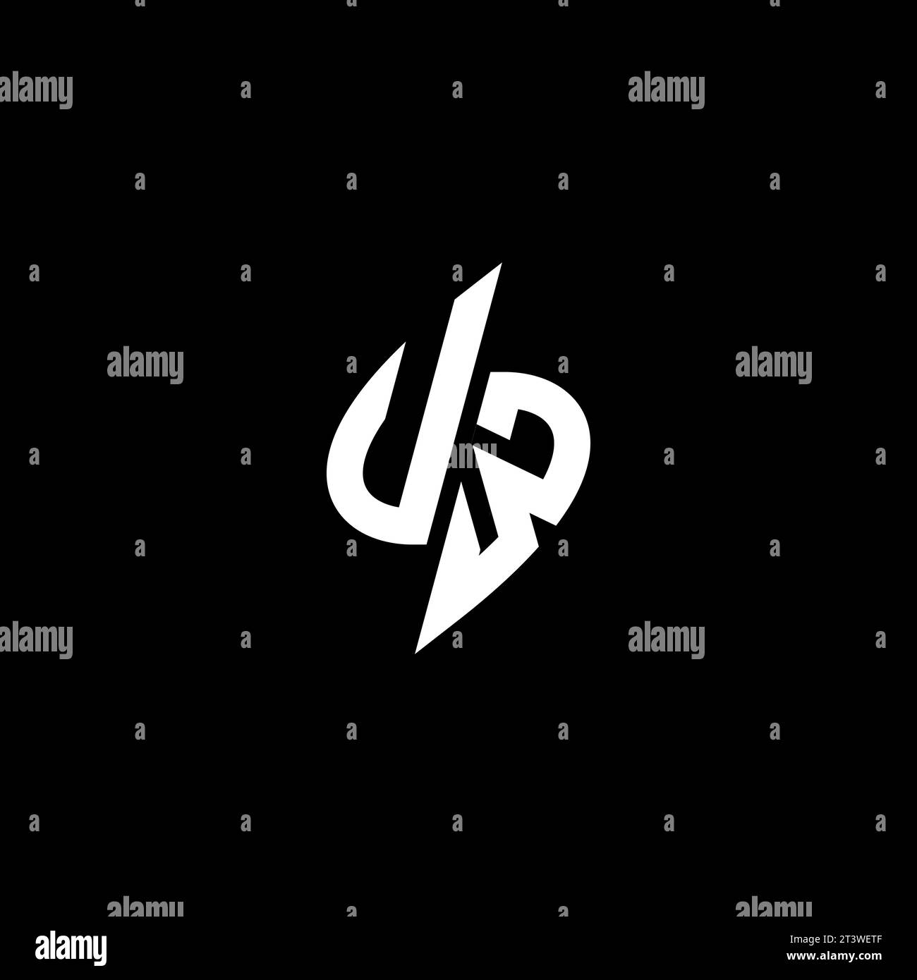 UW monogram esport logo design with cool shape concept in vector Stock Vector