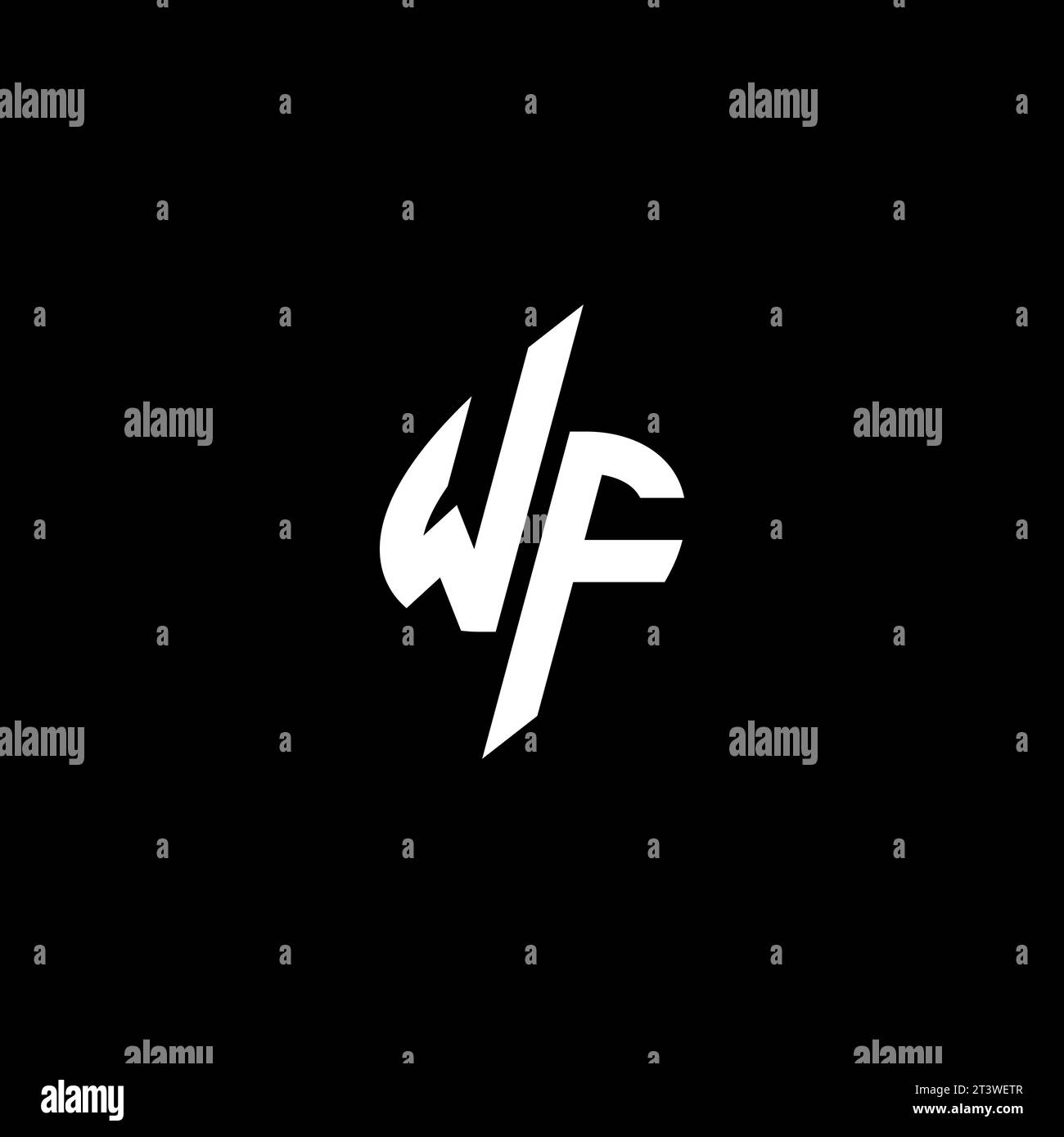 WF monogram esport logo design with cool shape concept in vector Stock Vector