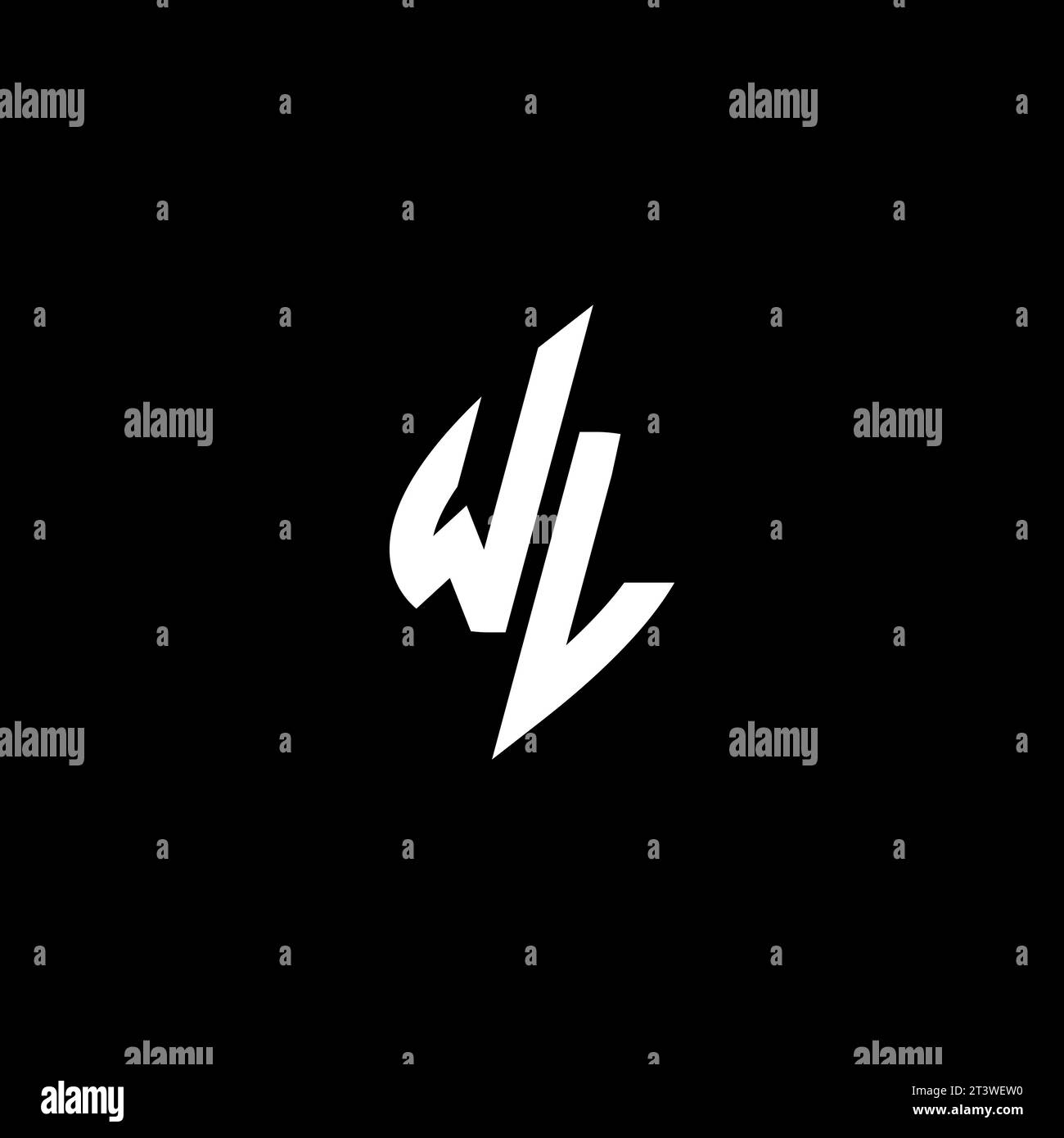 WL monogram esport logo design with cool shape concept in vector Stock Vector