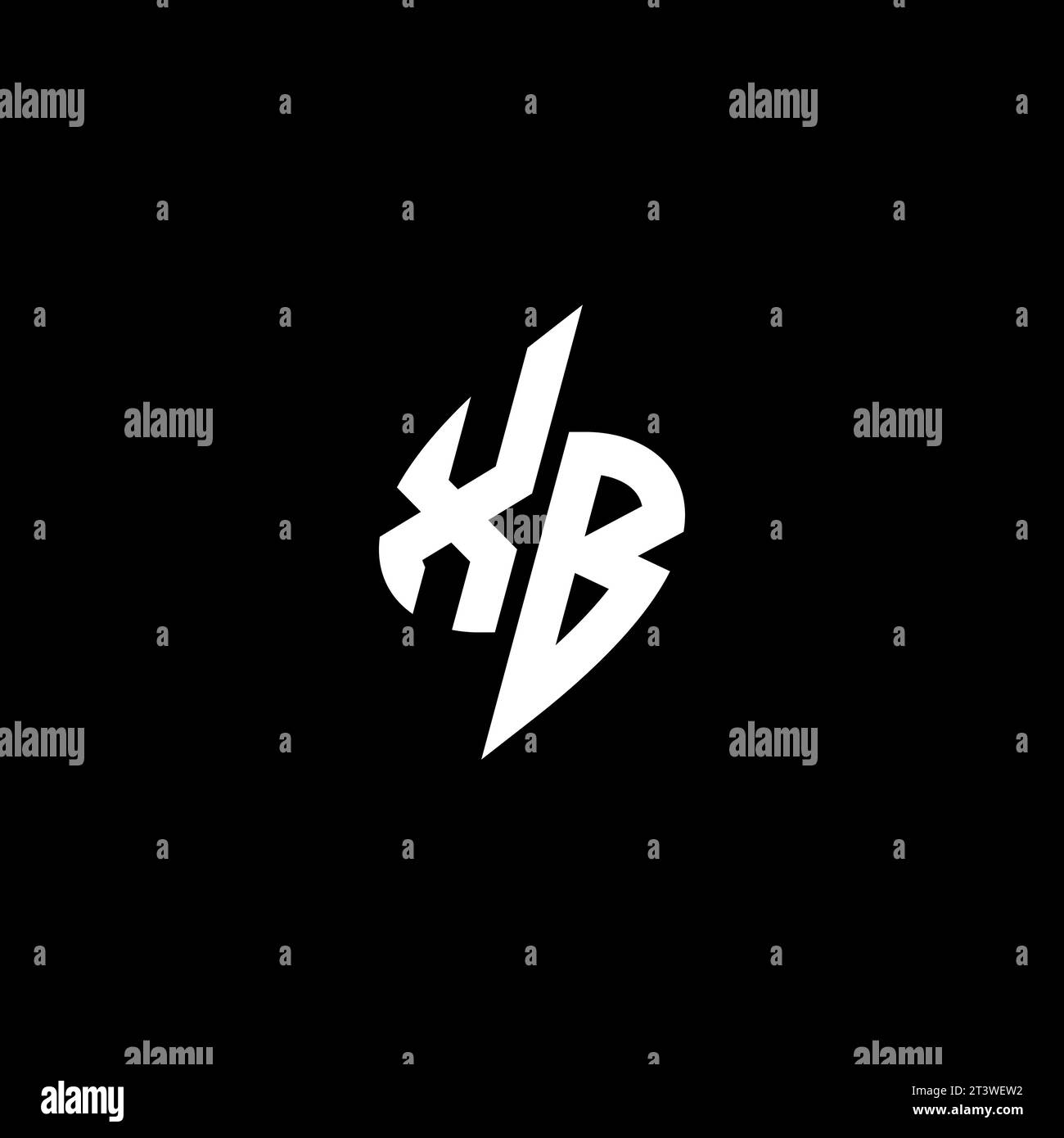 XB monogram esport logo design with cool shape concept in vector Stock Vector