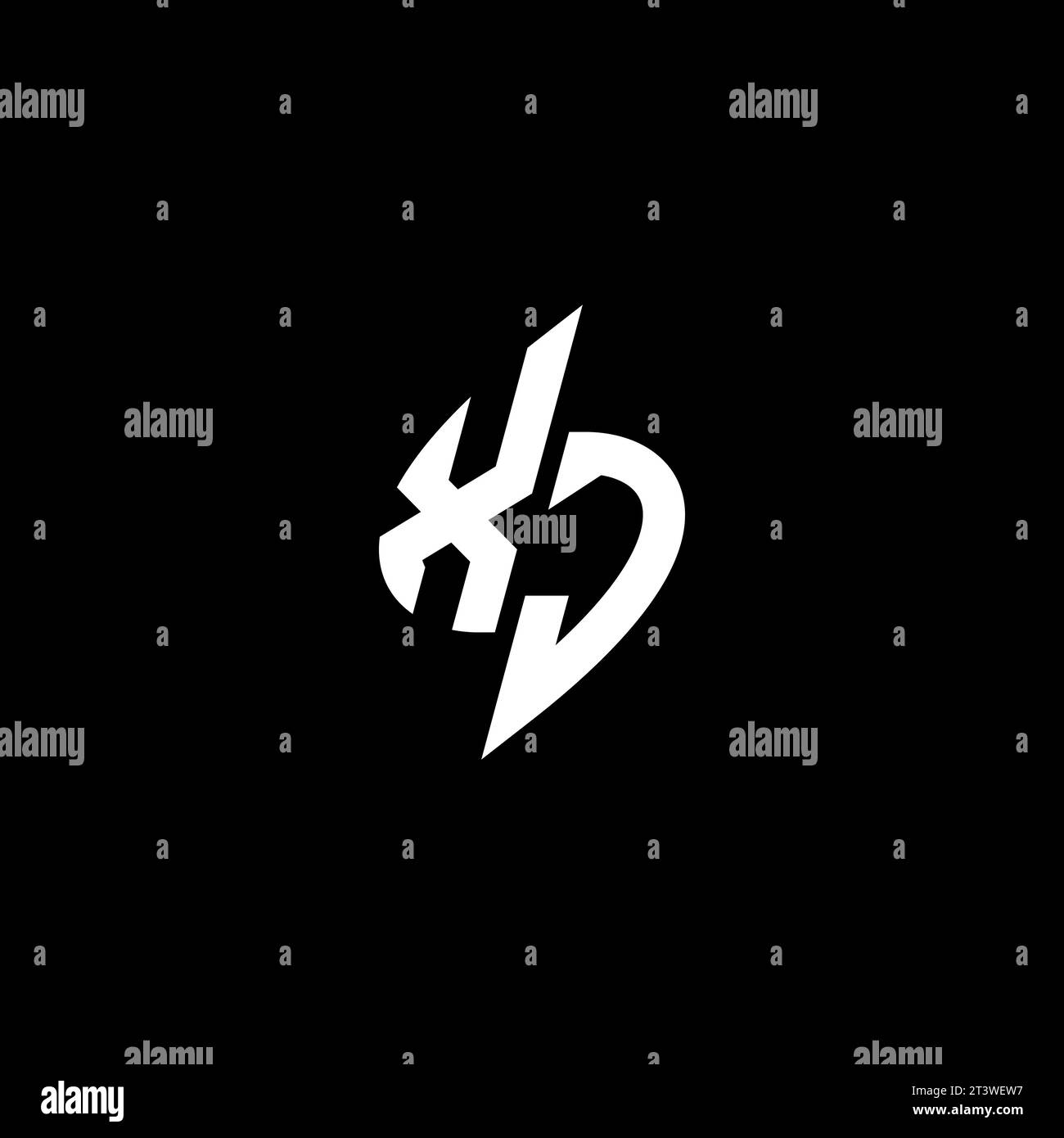 XJ monogram esport logo design with cool shape concept in vector Stock Vector