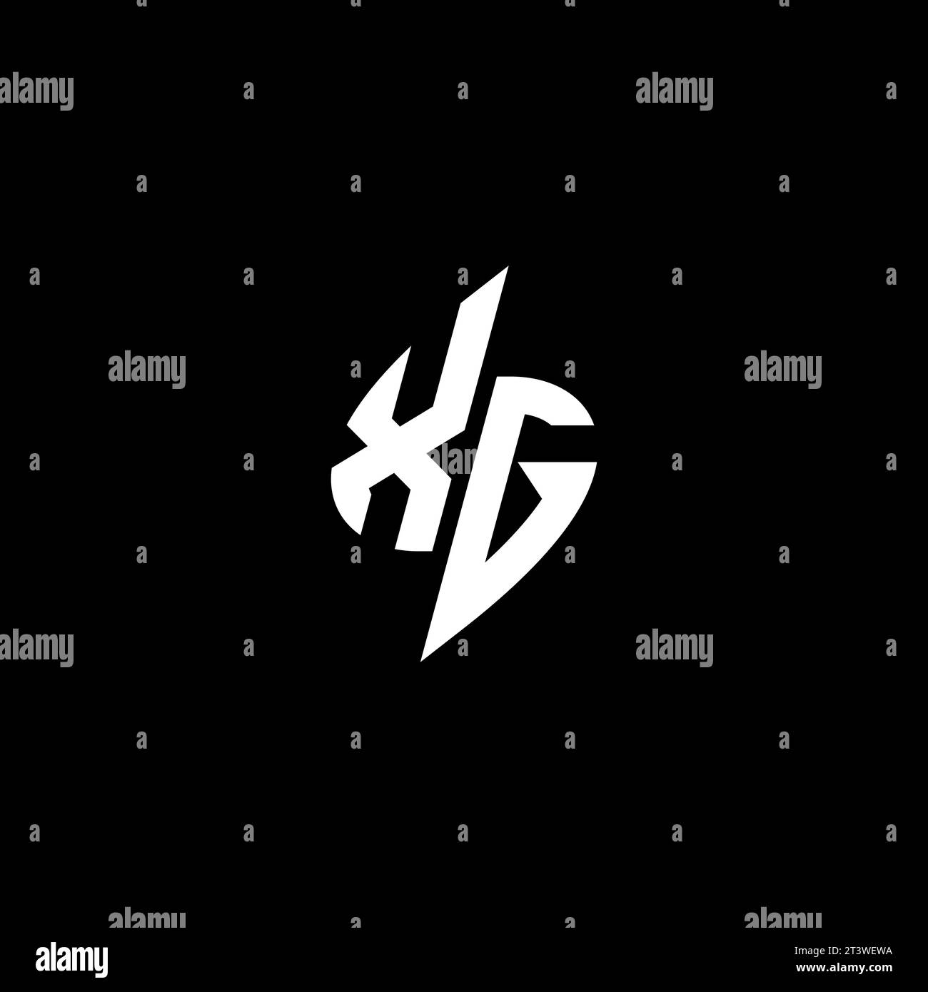 XG monogram esport logo design with cool shape concept in vector Stock Vector