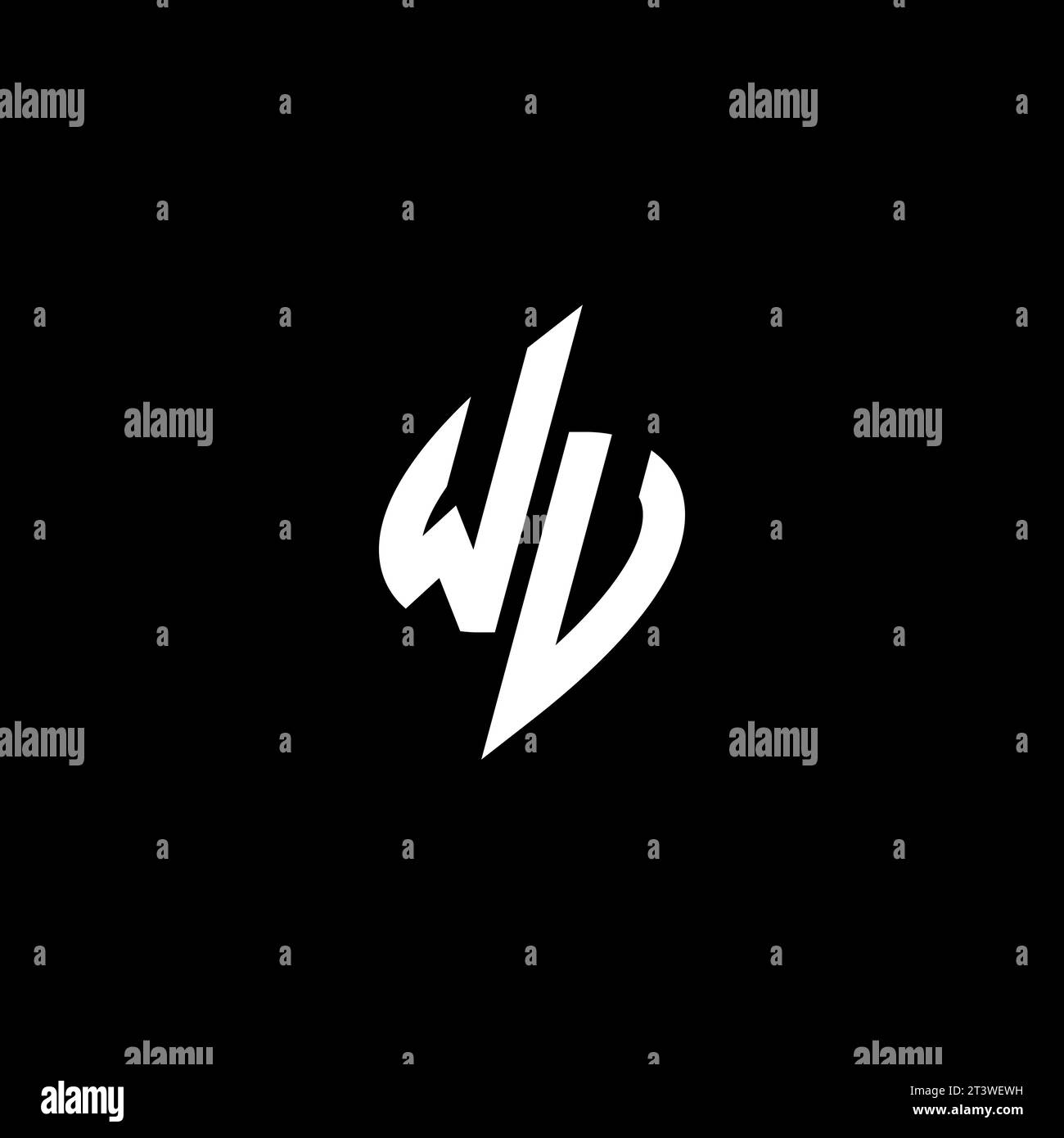 WU monogram esport logo design with cool shape concept in vector Stock Vector