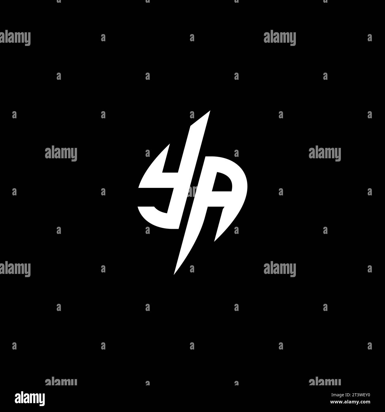 YA monogram esport logo design with cool shape concept in vector Stock Vector