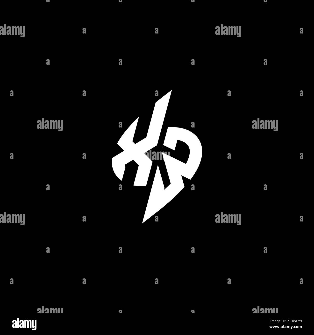 XW monogram esport logo design with cool shape concept in vector Stock Vector