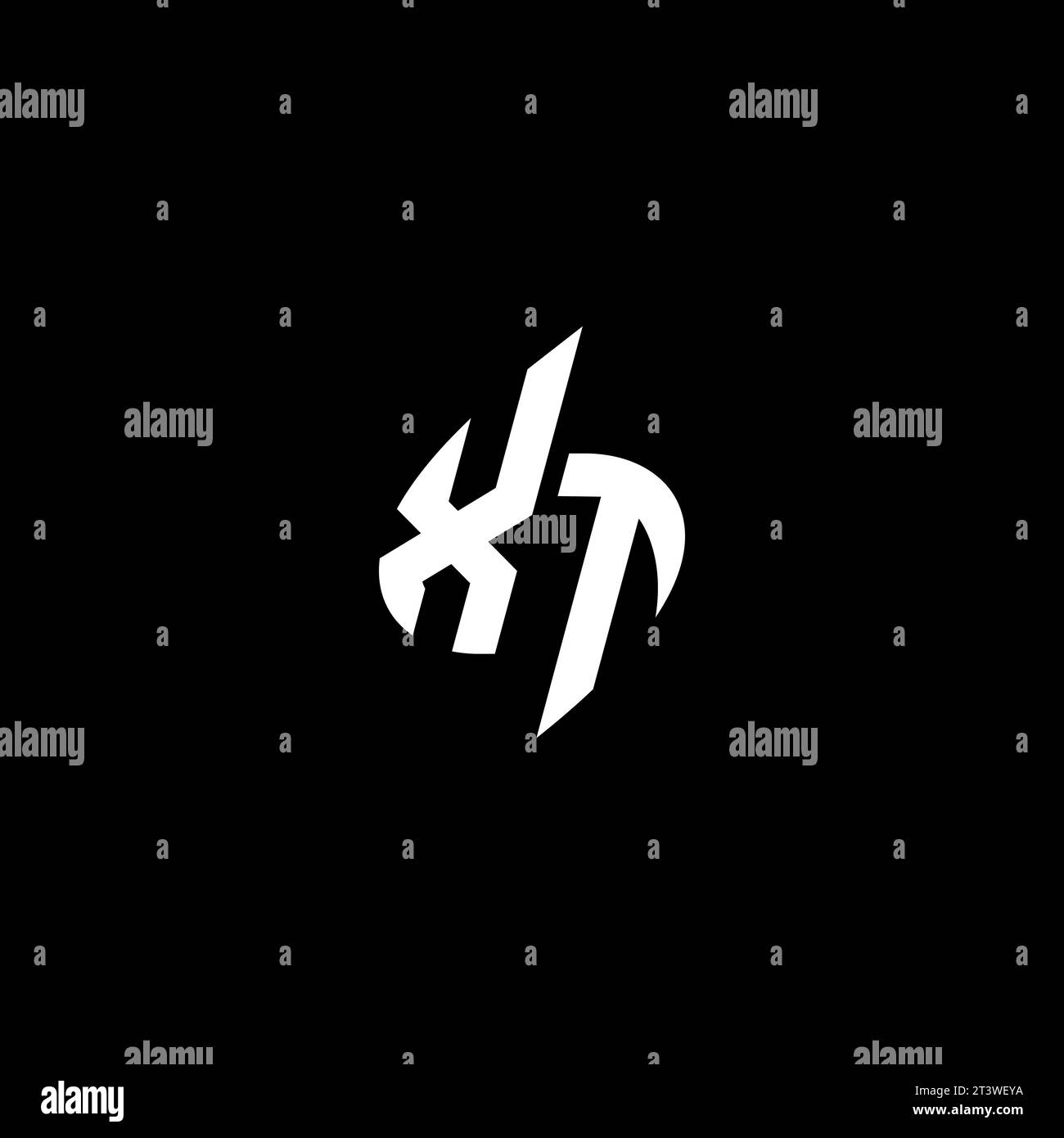 XT monogram esport logo design with cool shape concept in vector Stock Vector