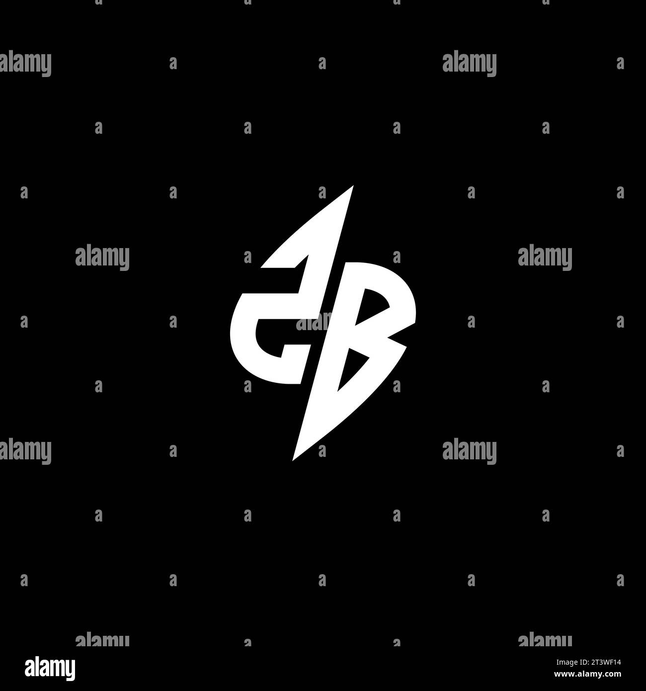 ZB monogram esport logo design with cool shape concept in vector Stock Vector