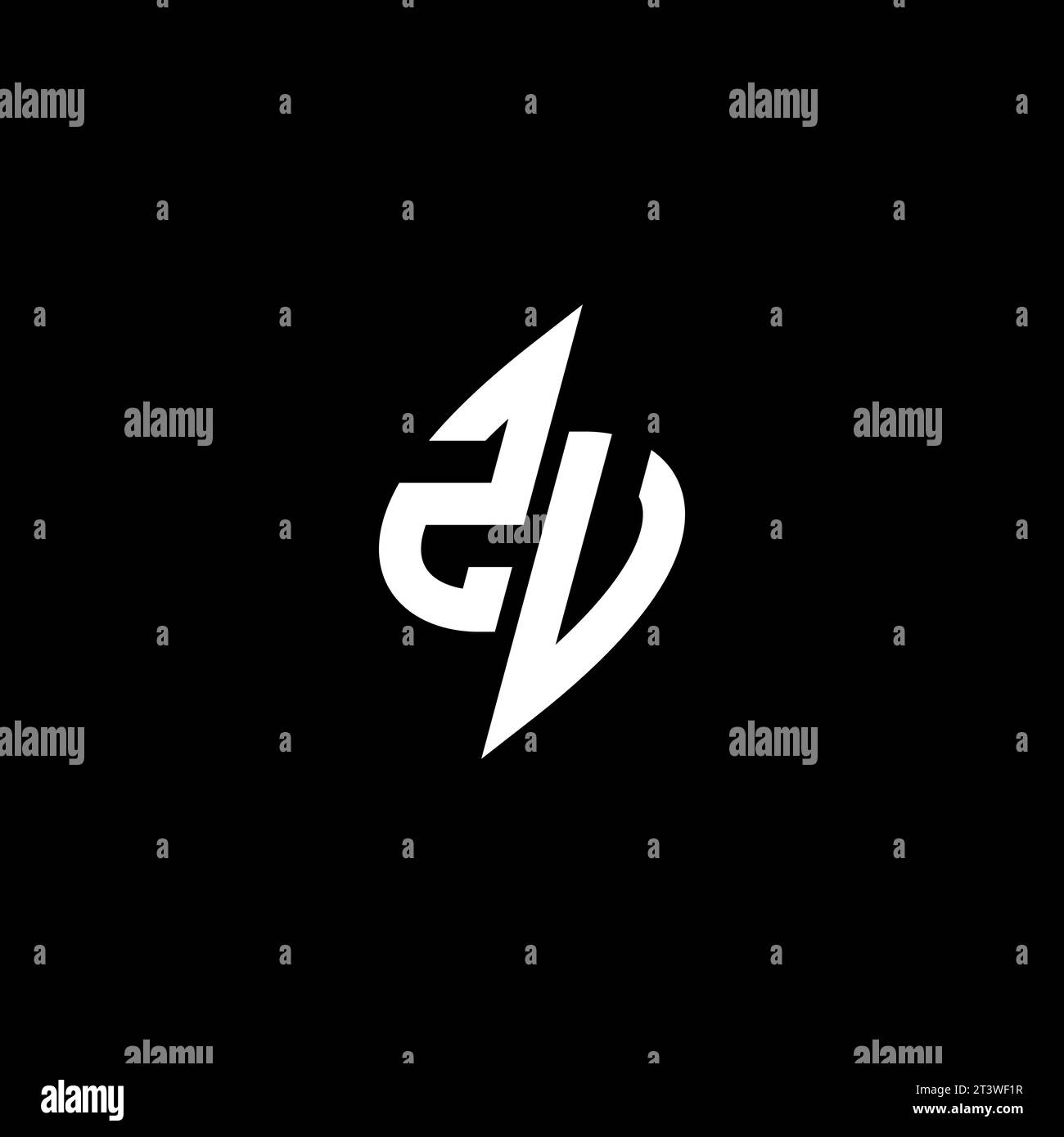 ZU monogram esport logo design with cool shape concept in vector Stock Vector