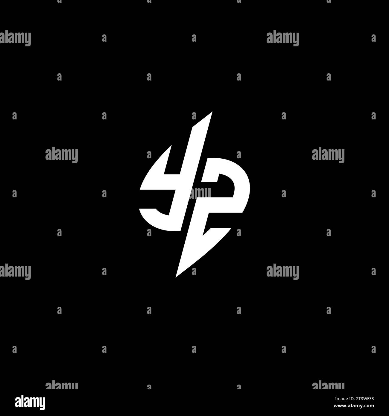 YZ monogram esport logo design with cool shape concept in vector Stock Vector