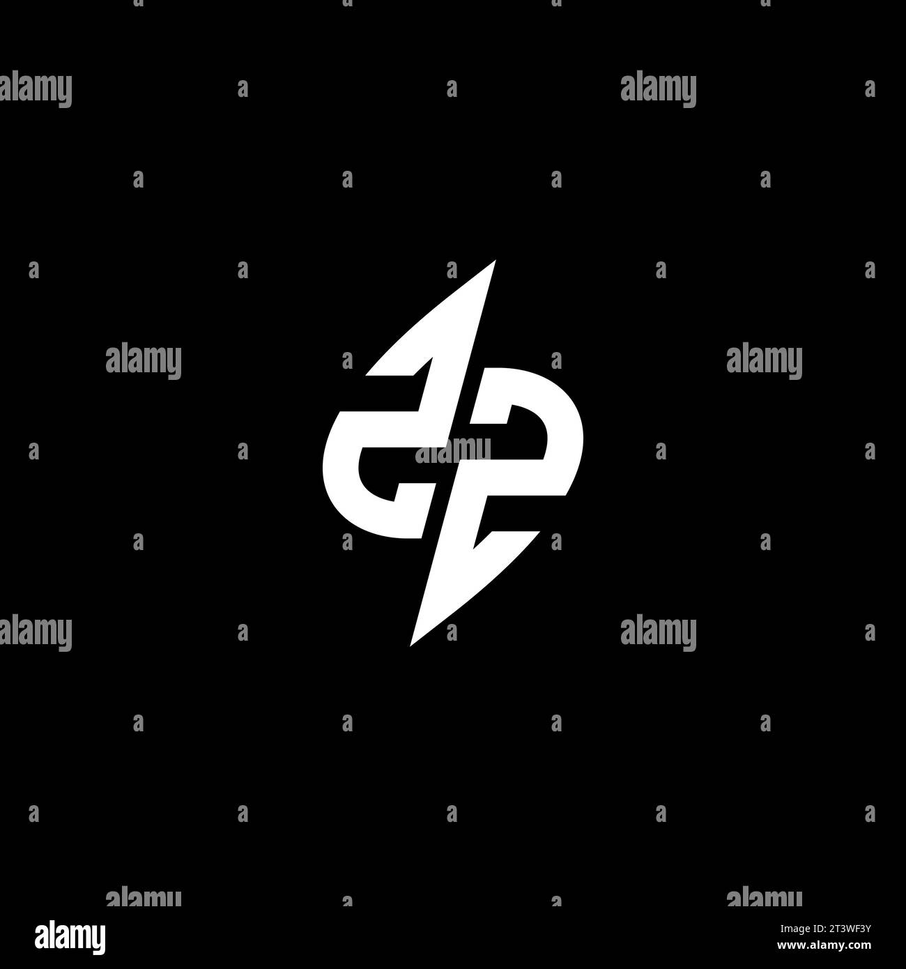 ZZ monogram esport logo design with cool shape concept in vector Stock Vector
