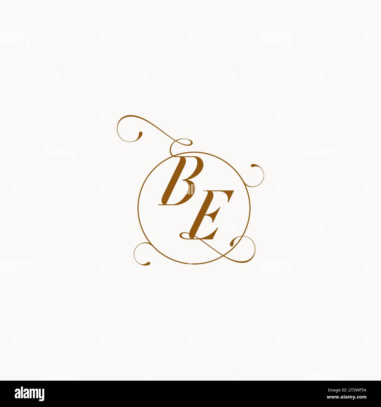 BE uniquely wedding logo symbol of your marriage and you can use it on your wedding stationary Stock Vector
