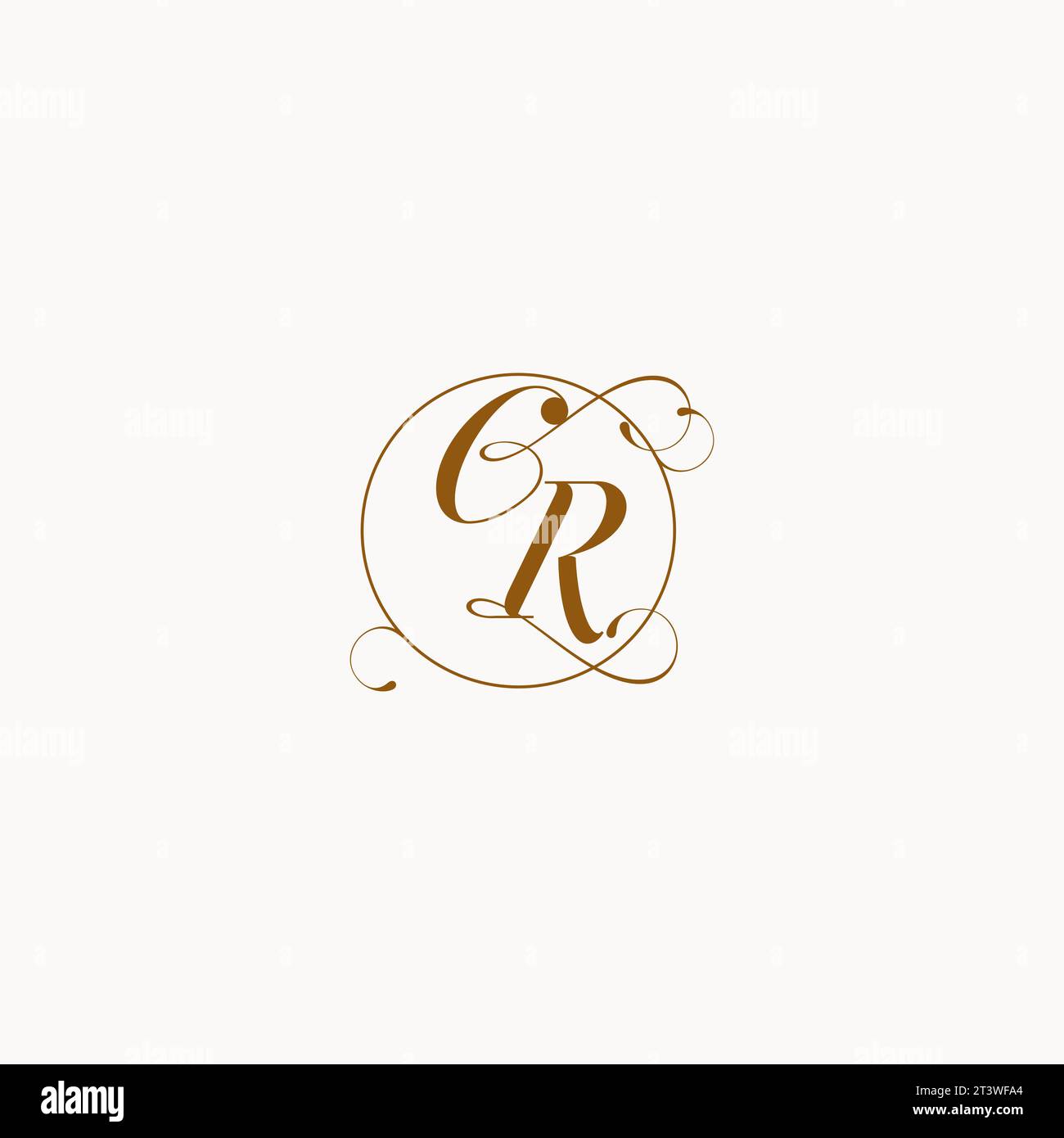 CR uniquely wedding logo symbol of your marriage and you can use it on your wedding stationary Stock Vector