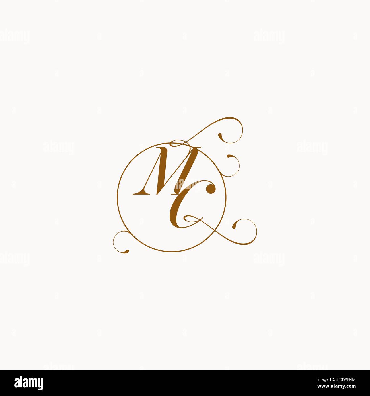 MC uniquely wedding logo symbol of your marriage and you can use it on your wedding stationary Stock Vector