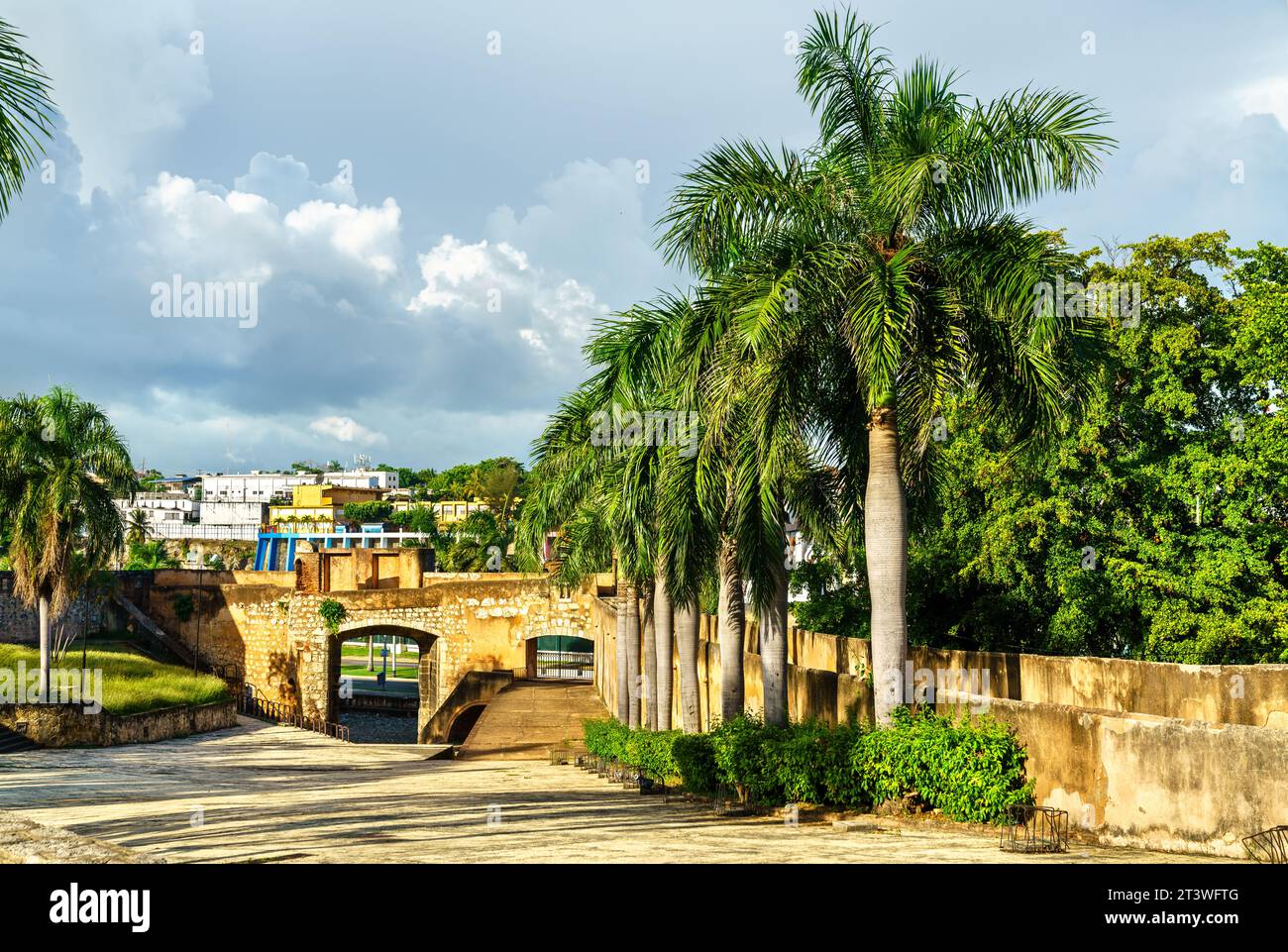 San Diego Gate in the city walls of Santo Domingo in Dominican Republic, the Caribbean Stock Photo