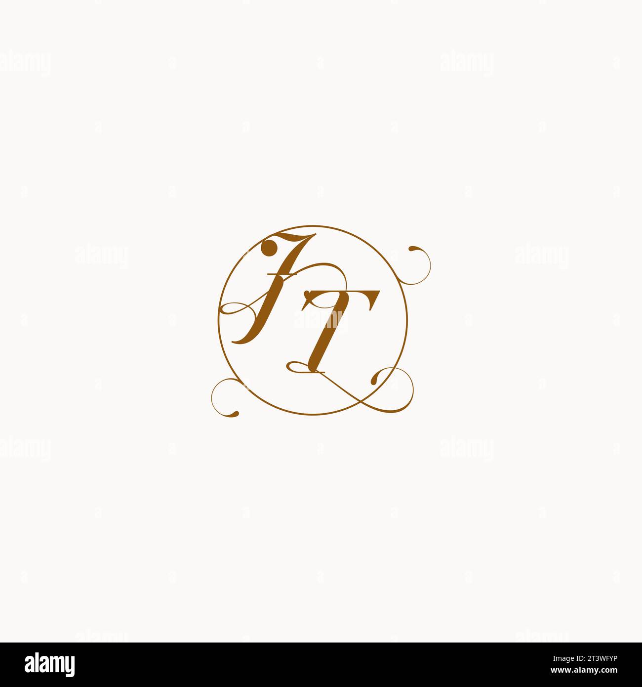 JT uniquely wedding logo symbol of your marriage and you can use it on your wedding stationary Stock Vector