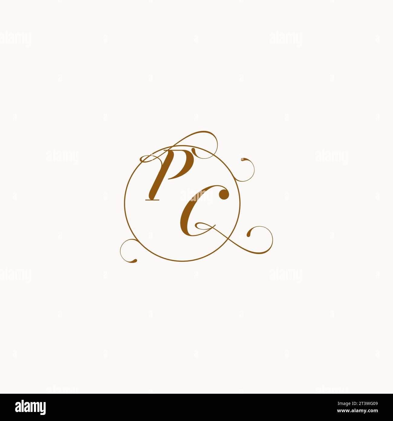 PC uniquely wedding logo symbol of your marriage and you can use it on your wedding stationary Stock Vector