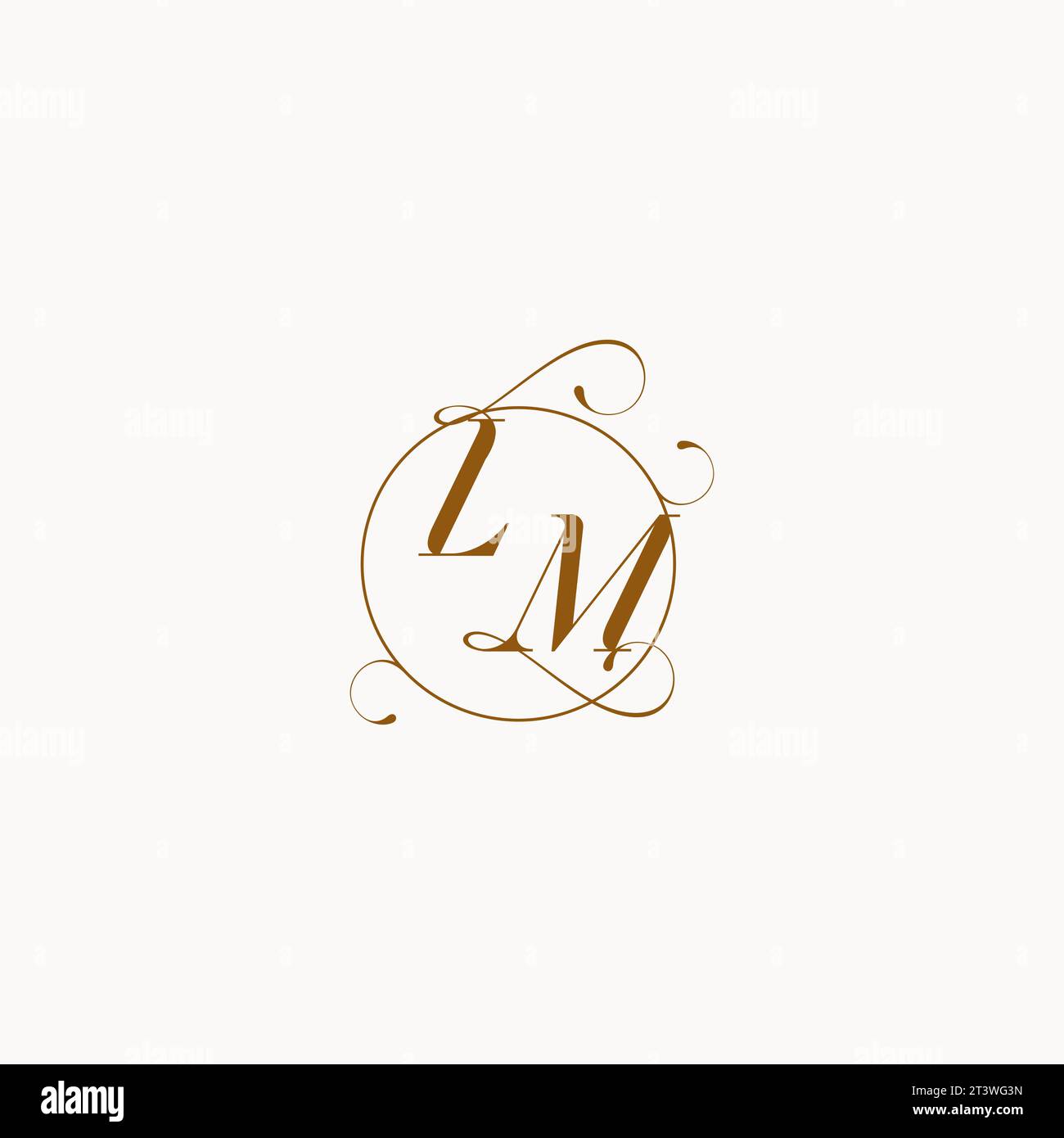 LM uniquely wedding logo symbol of your marriage and you can use it on your wedding stationary Stock Vector