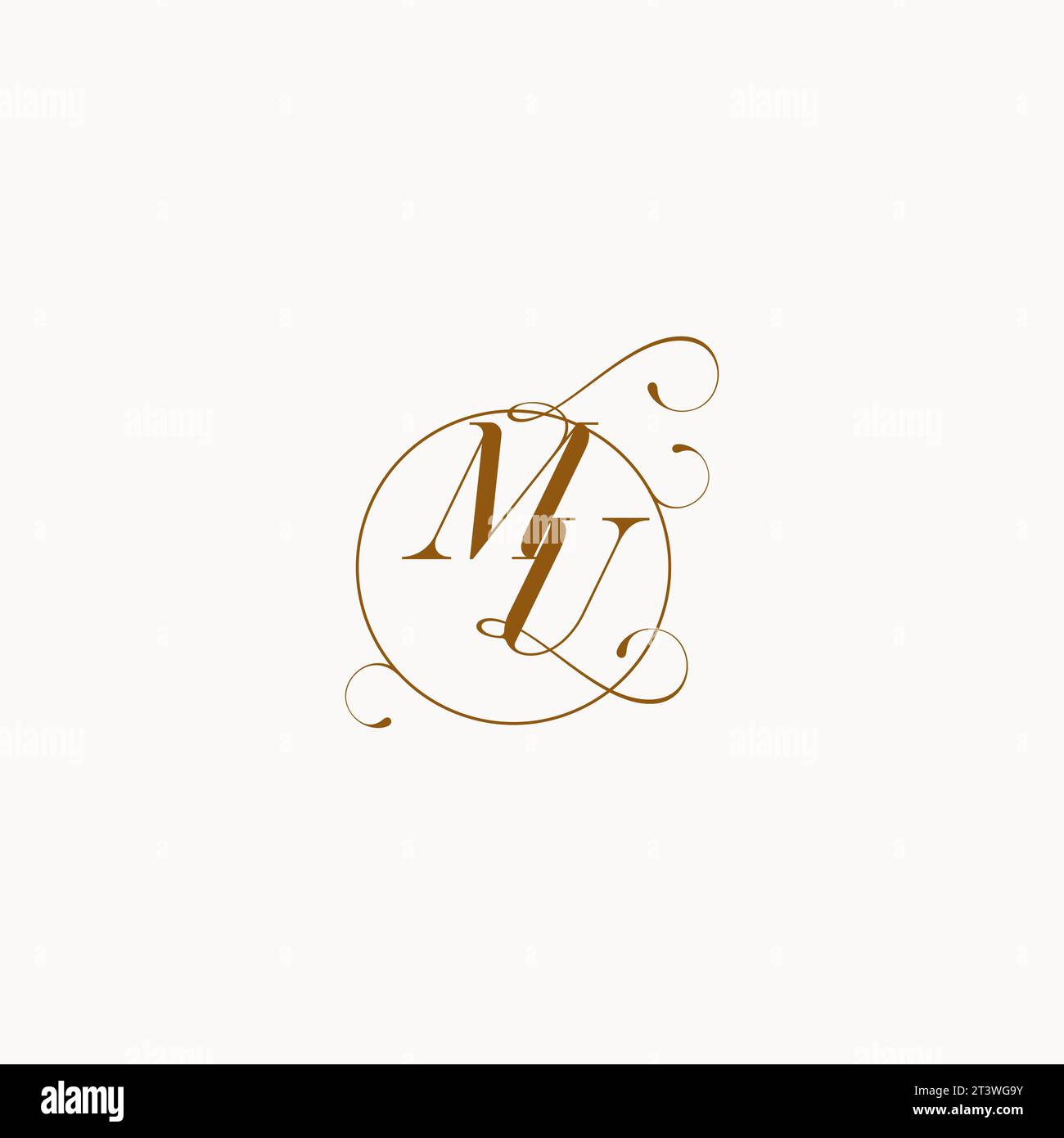 MU uniquely wedding logo symbol of your marriage and you can use it on your wedding stationary Stock Vector