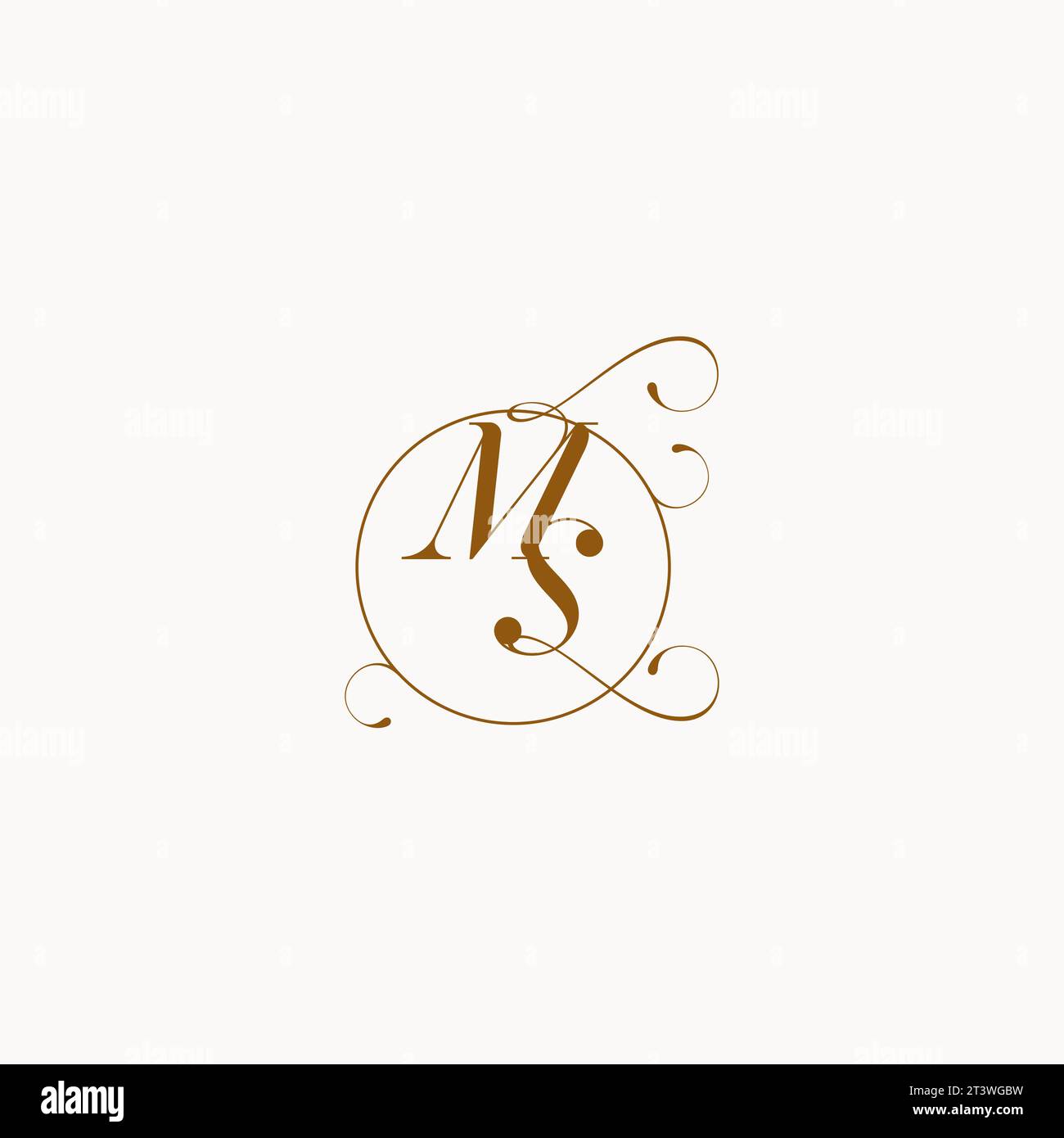 MS uniquely wedding logo symbol of your marriage and you can use it on your wedding stationary Stock Vector