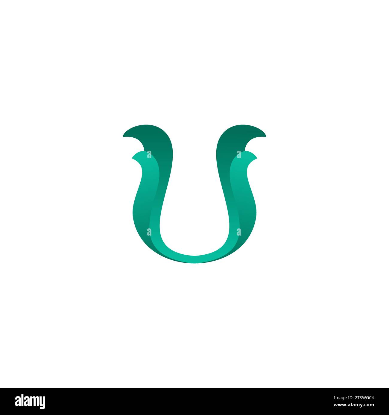 Letter U Growth Leaf Logo. U Leaf Organic Logo Stock Vector