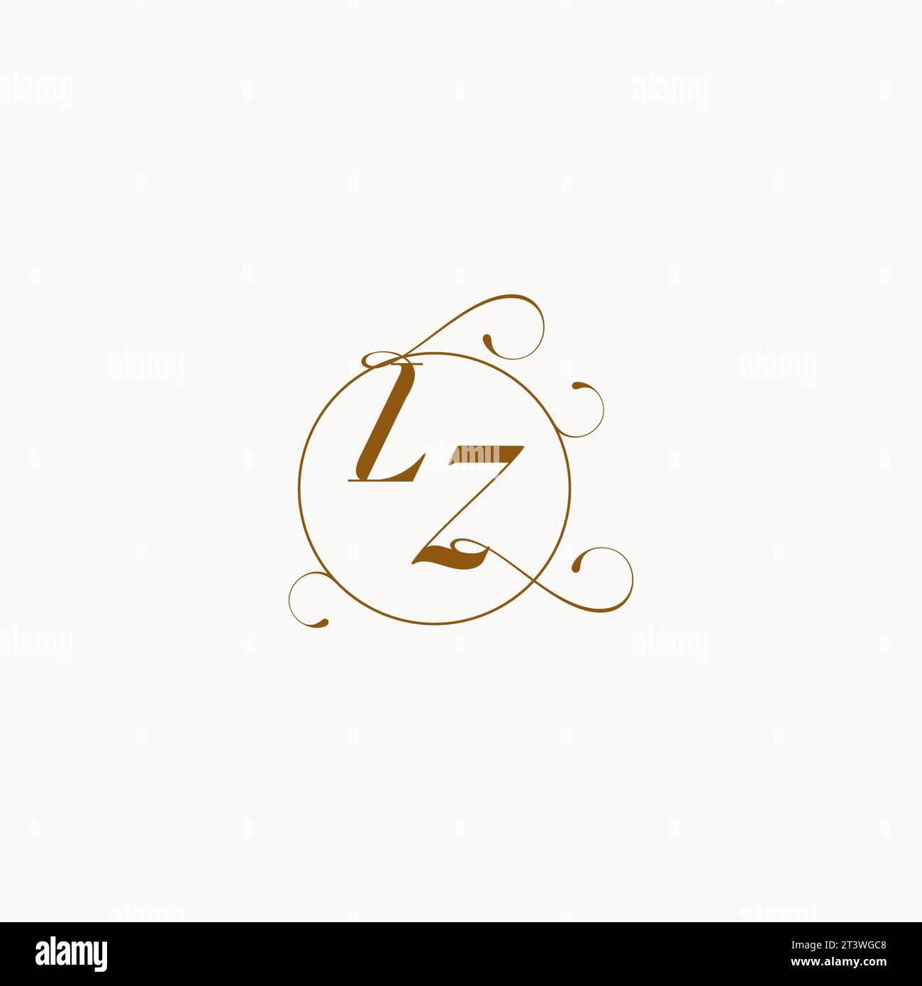 LZ uniquely wedding logo symbol of your marriage and you can use it on your wedding stationary Stock Vector