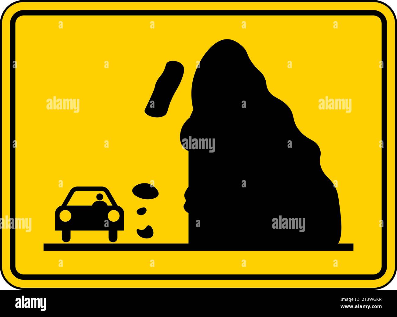 Warning Sign Falling rocks, snow or ice ahead Stock Vector Image & Art ...
