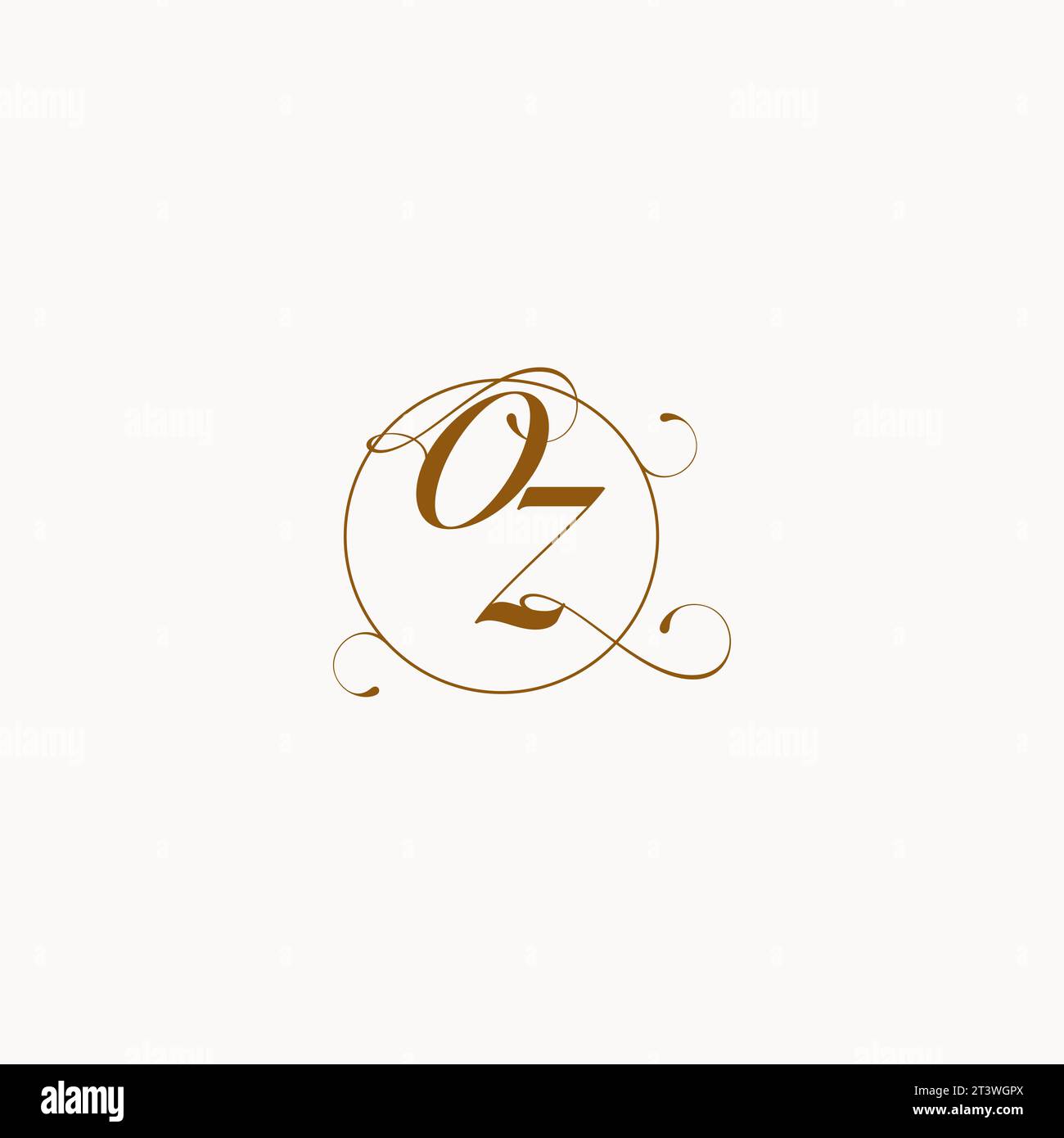 OZ uniquely wedding logo symbol of your marriage and you can use it on your wedding stationary Stock Vector