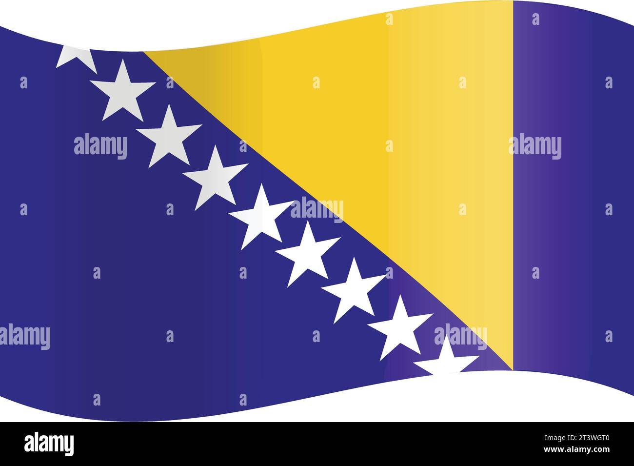 Bosnia and Herzegovina's vector national flag Stock Vector