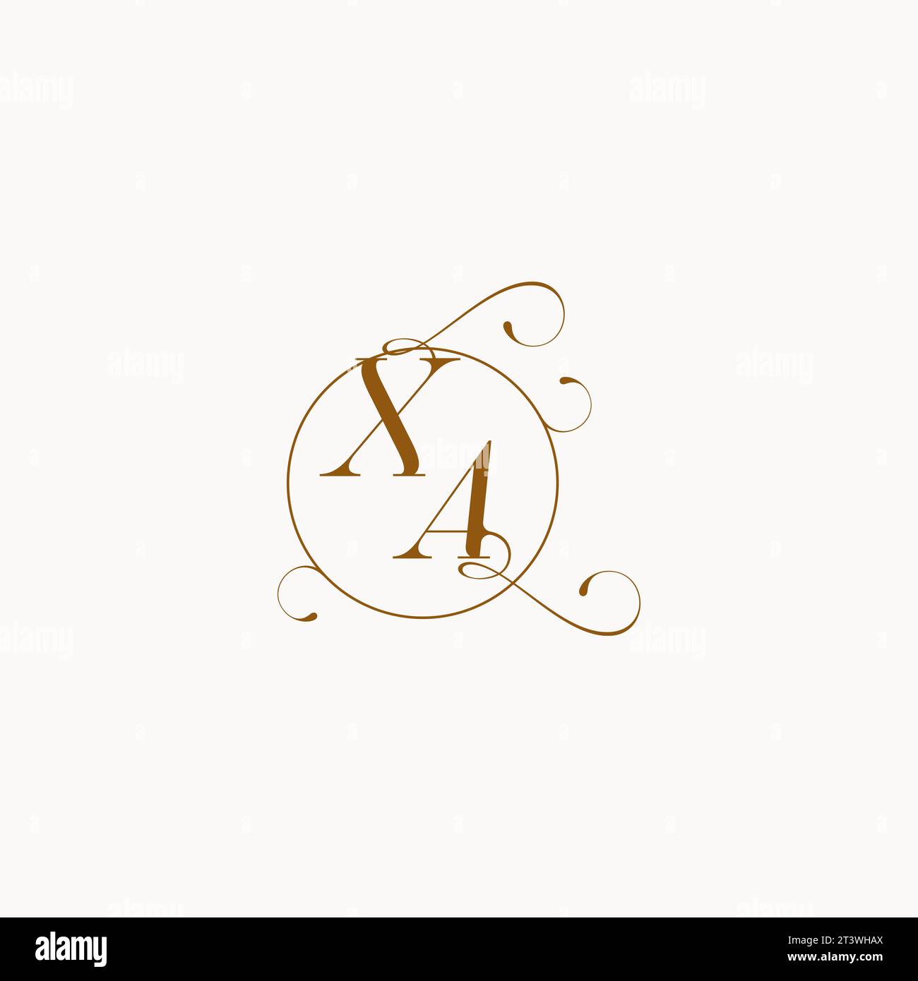 XA uniquely wedding logo symbol of your marriage and you can use it on your wedding stationary Stock Vector