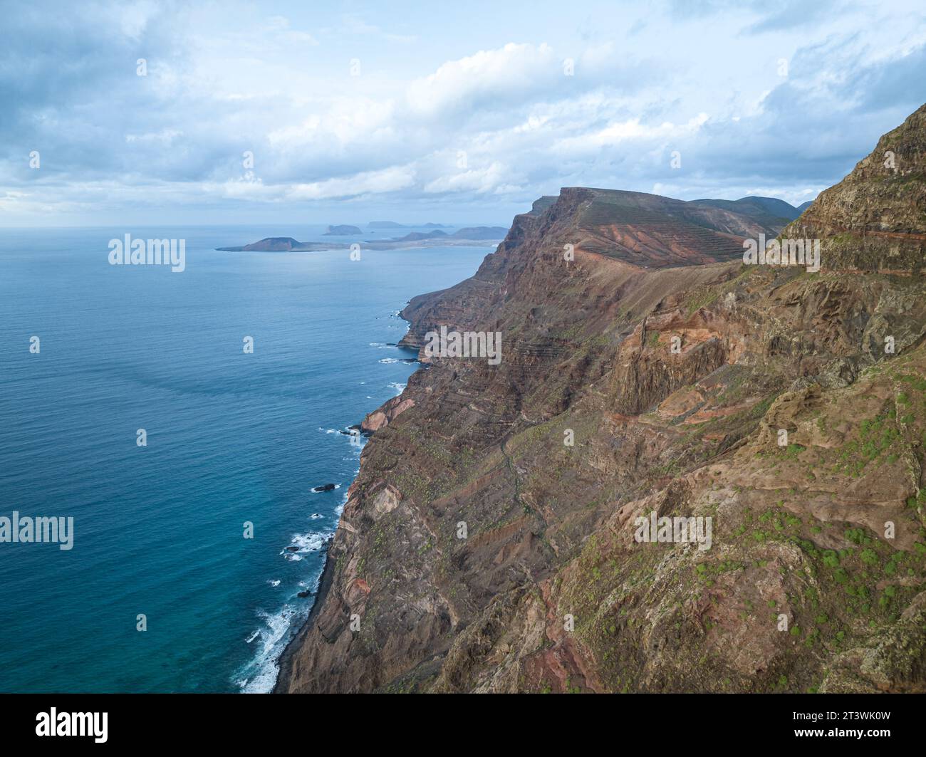 An aerial view of the popular Tourist attraction from Famara island ...