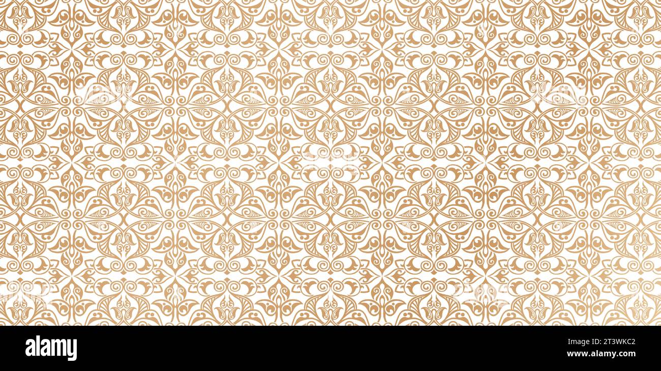 vector illustration seamless damask wallpaper pattern Vintage element background for screen printing, paper craft printable design, wedding invitation Stock Vector