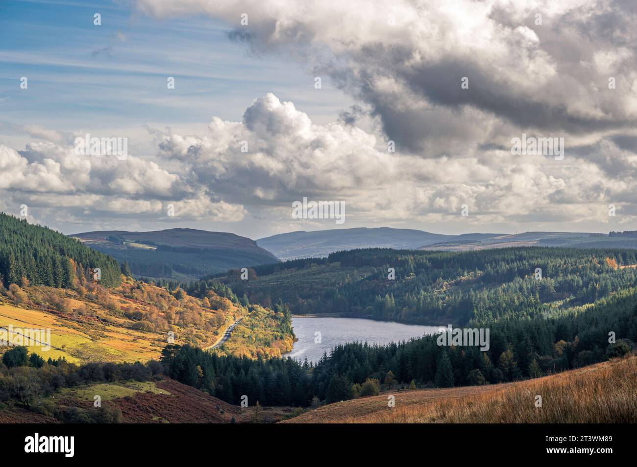 A view of the Cantref Reservoir, in the Brecon Beacons, on a summers day Stock Photo