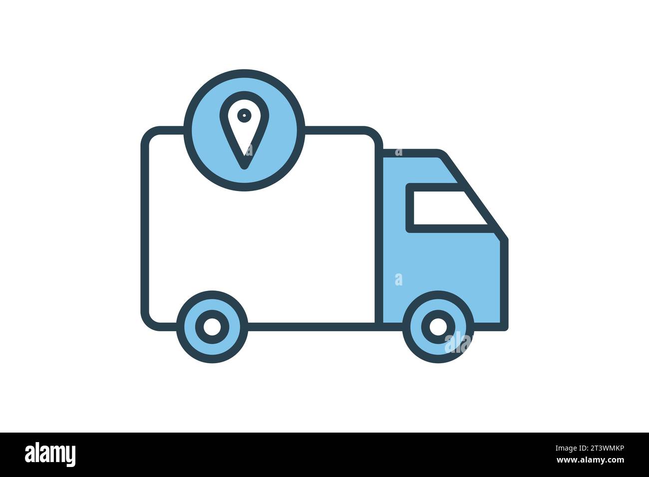 Delivery Tracking Icon. Icon related to Delivery. suitable for web site, app, user interfaces, printable etc. Flat line icon style. Simple vector desi Stock Vector