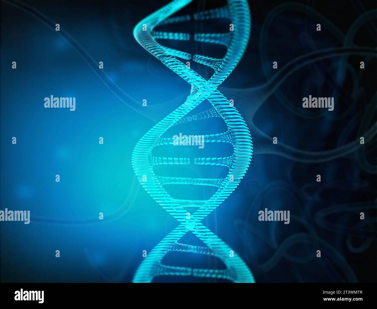 Dna structure on abstract background. 3d render Stock Photo - Alamy
