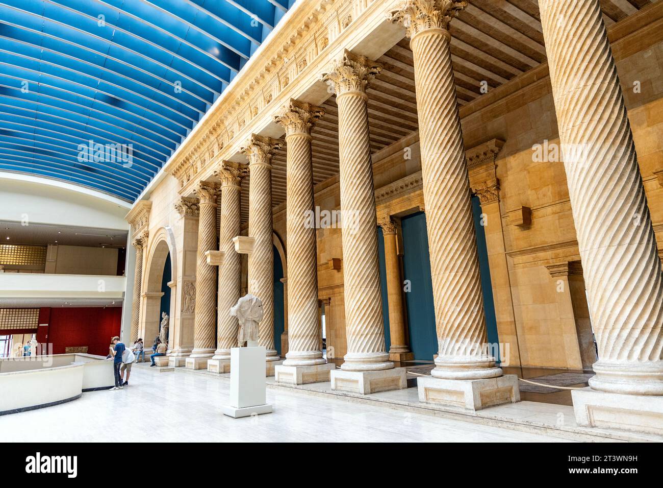 Interior of the Royal Museums of Art and History with a reconstruction of the Great Colonnade from Apamea (Syria), Brussels, Belgium Stock Photo