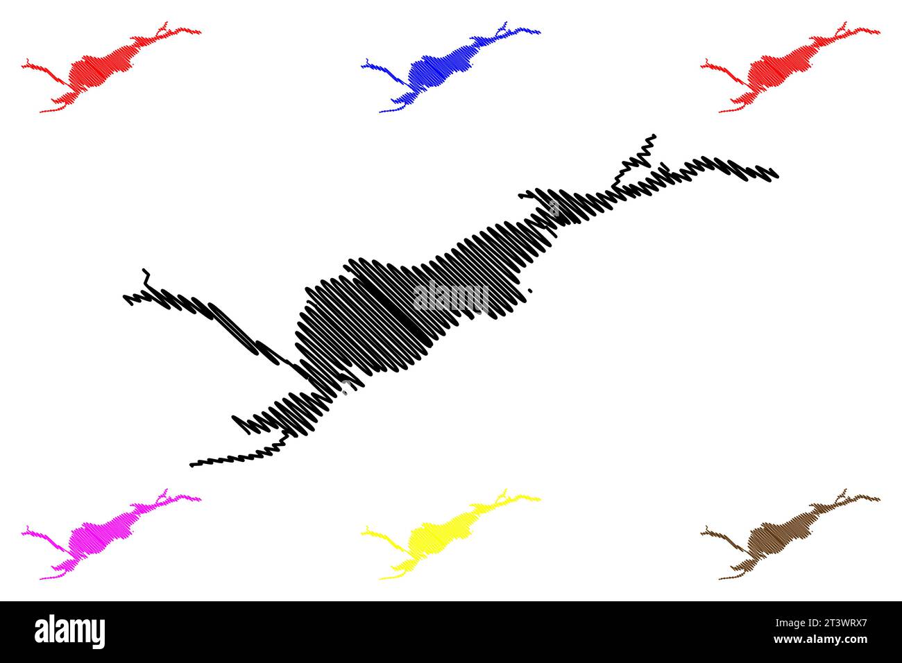 Lake Melville (Canada, North America) map vector illustration, scribble
