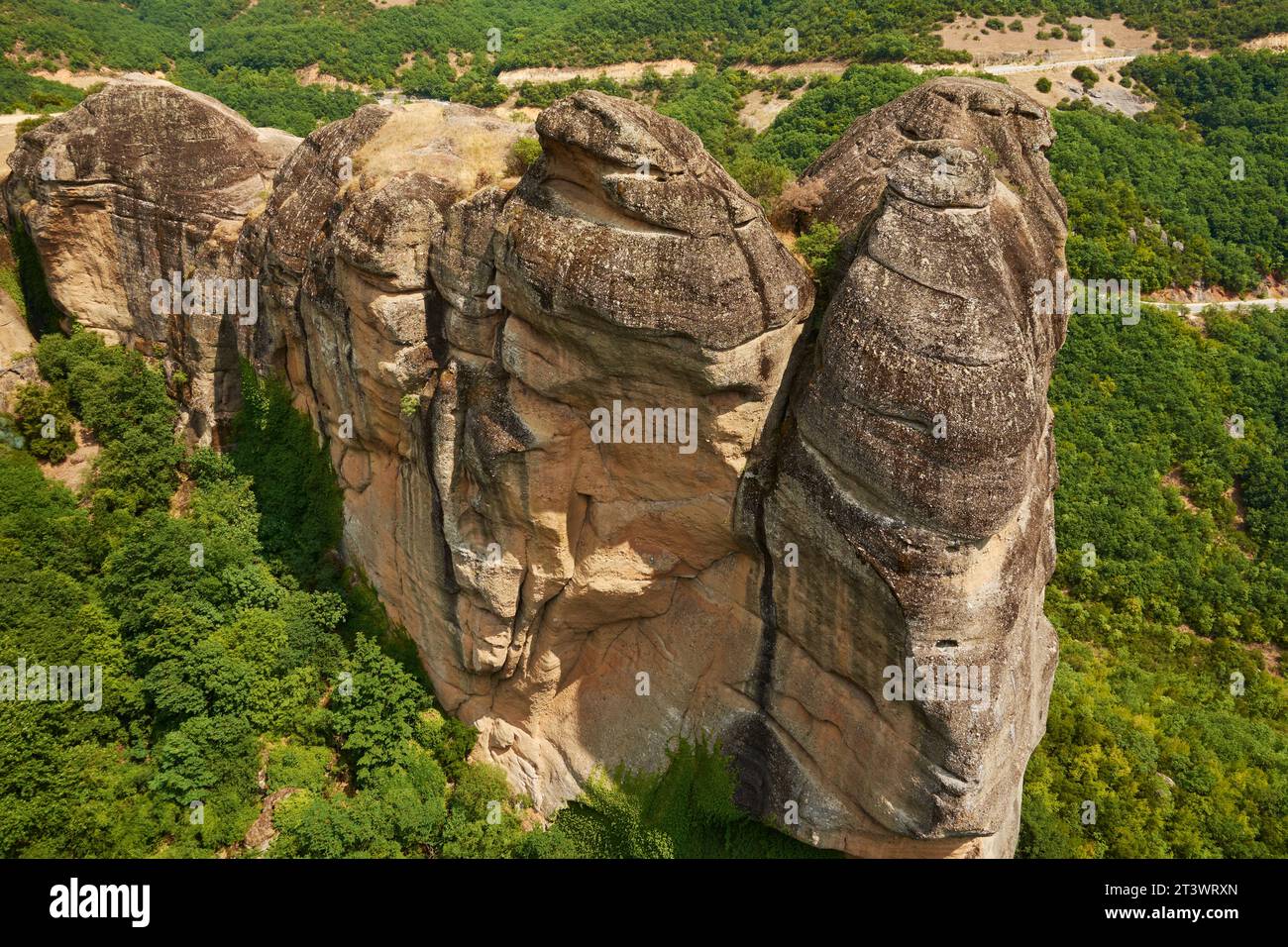 the greek rocks from meteora 3 Stock Photo - Alamy