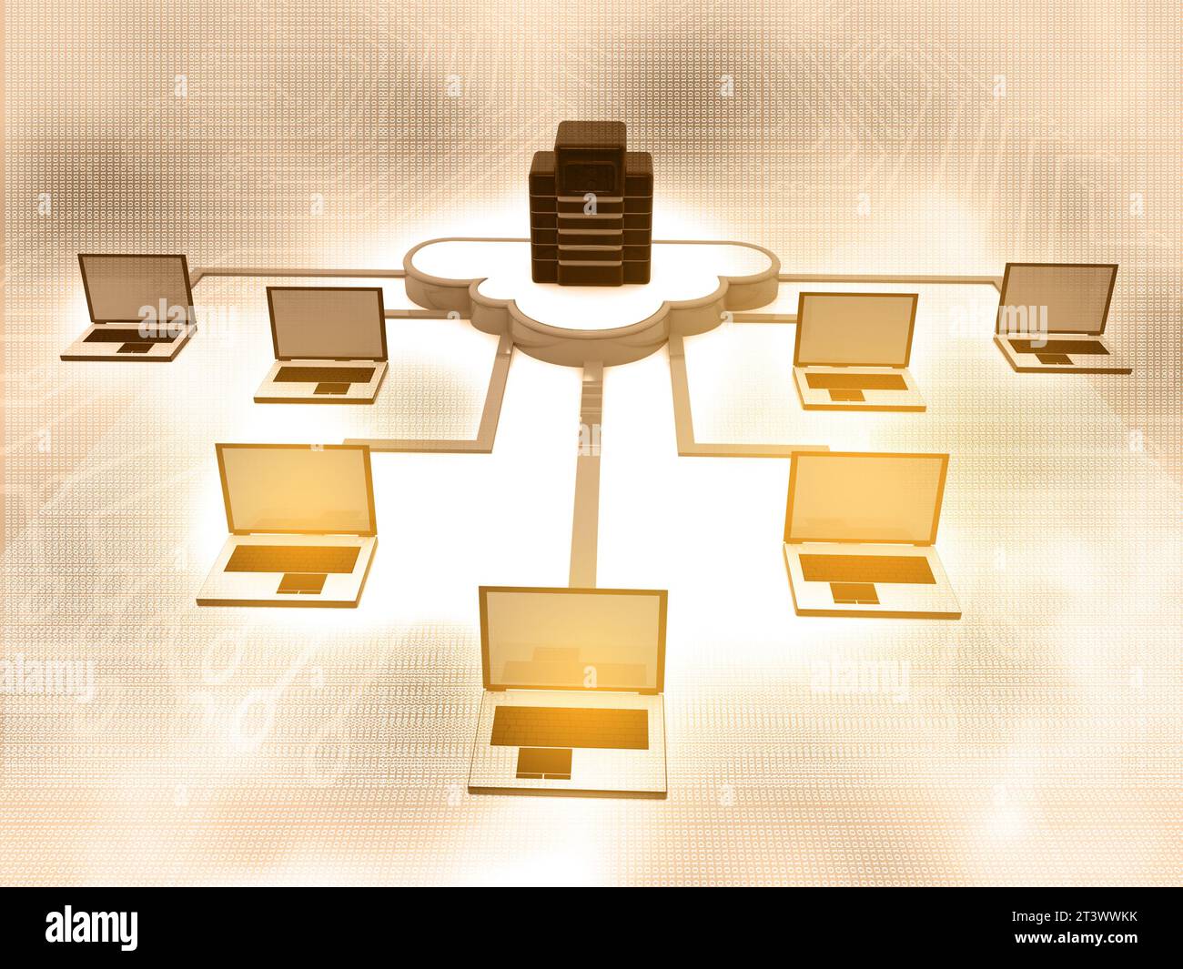Cloud computing network. 3d illustration Stock Photo - Alamy