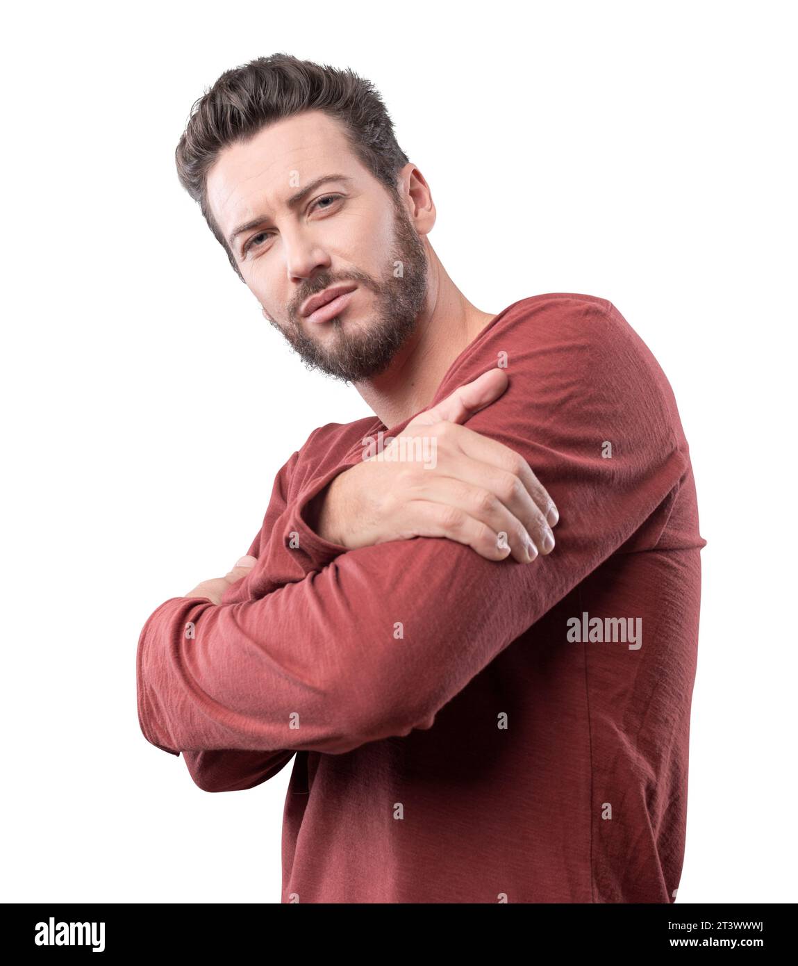 Cool expressive young man portrait with crossed arms Stock Photo - Alamy